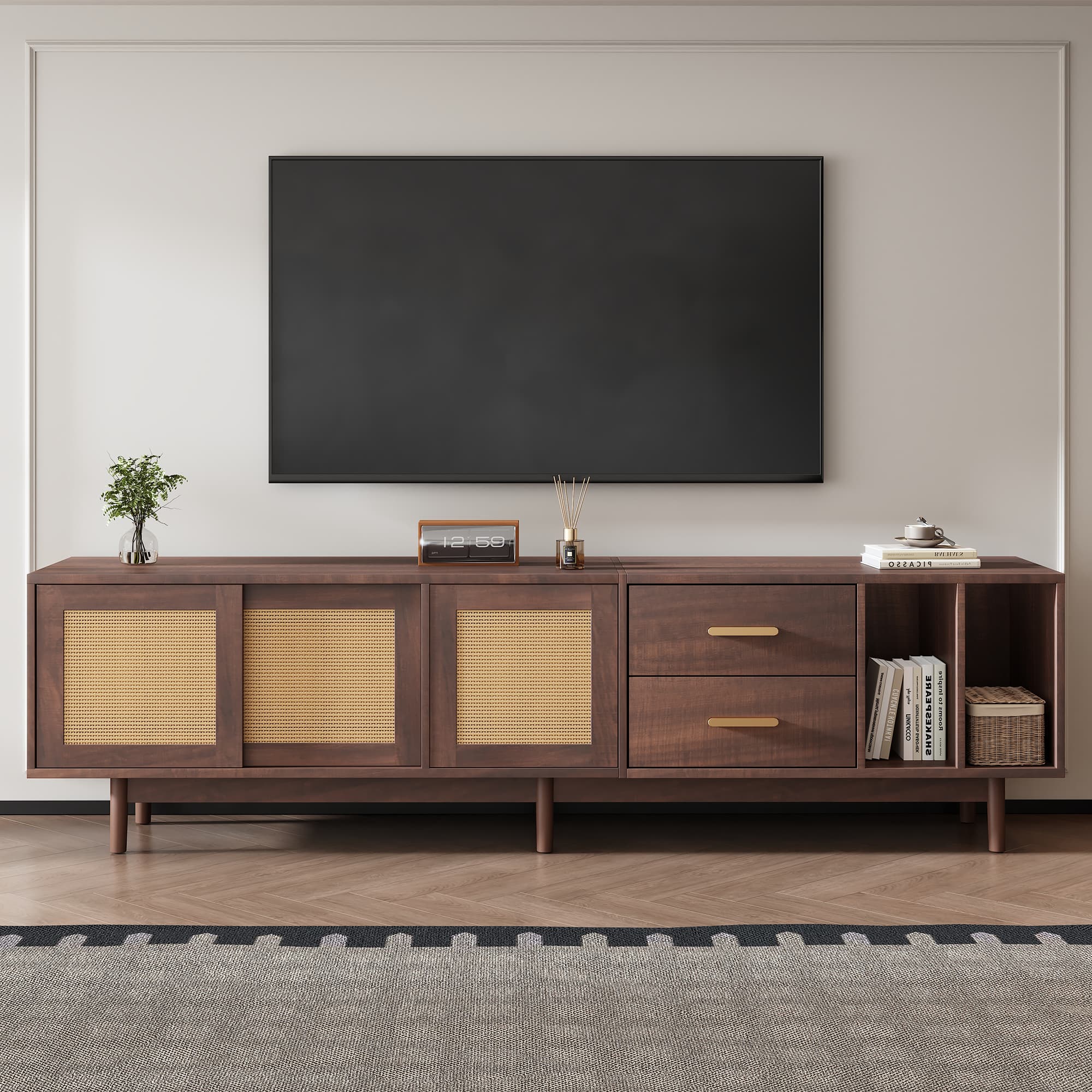 Rattan & Wood TV Console - image 1