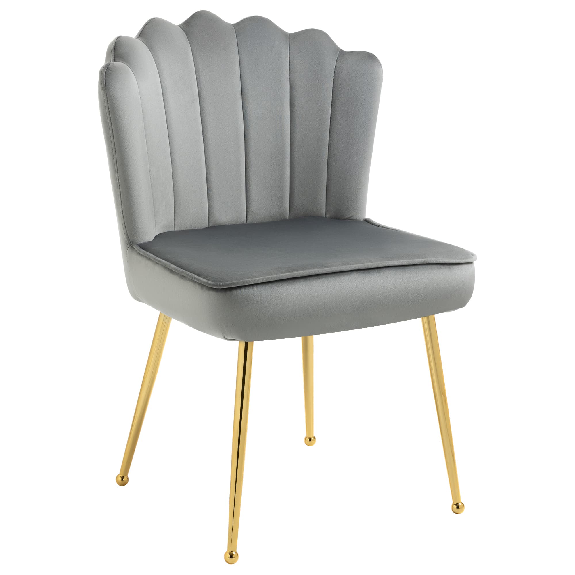 Grey Velvet Shell Chair