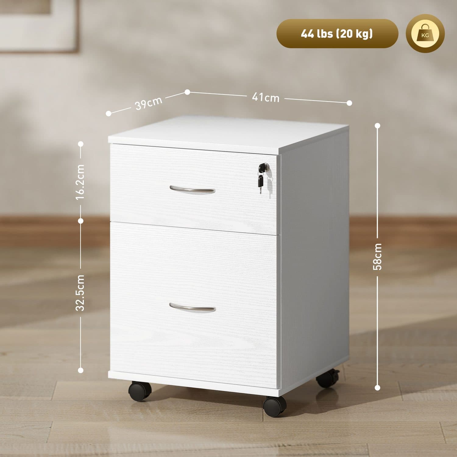 Two Drawer Lockable Filing Cabinet for Home Offices - image 5
