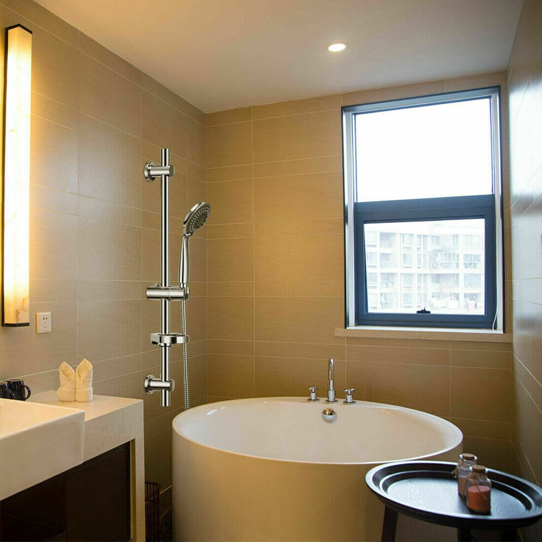 Adjustable Chrome Shower Riser Kit for Bathrooms - image 10