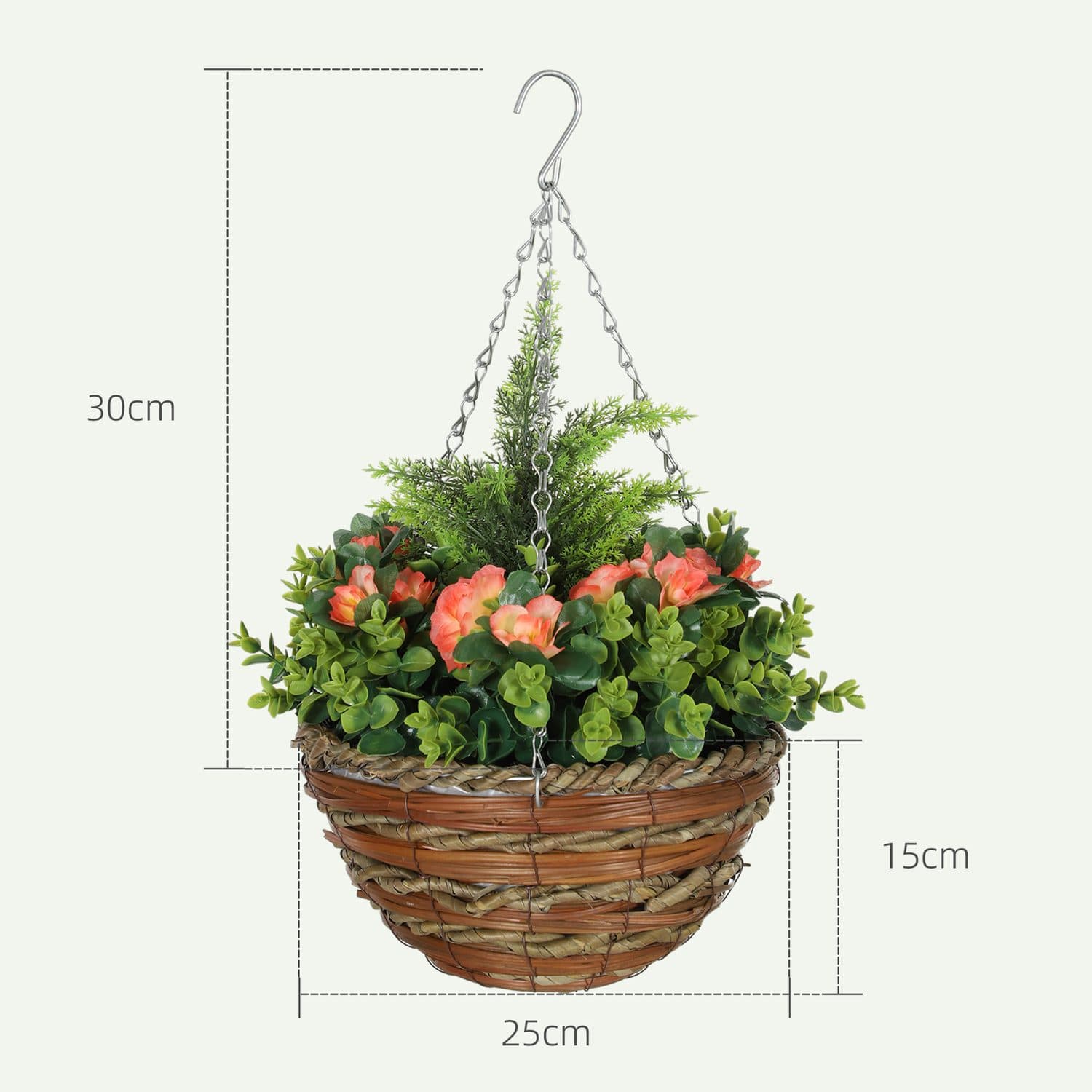 Vibrant Faux Hanging Lisianthus Pots - image 2