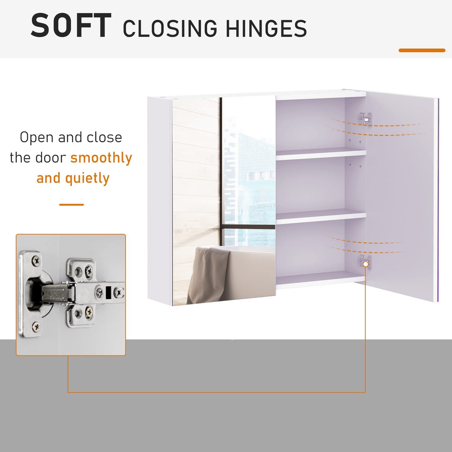 White Double Mirror Cabinet - image 3