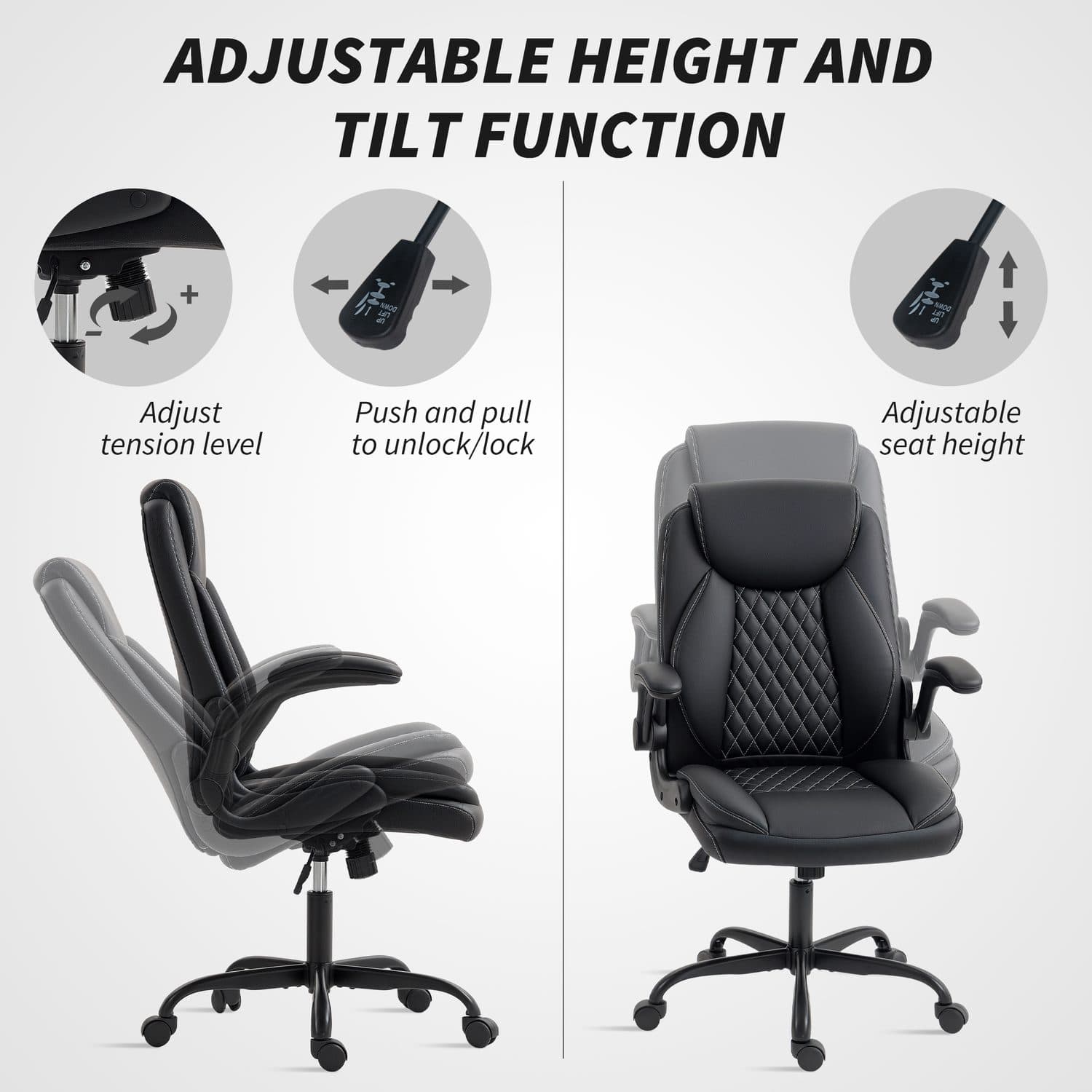 Black Faux Leather Office Chair for All-Day Comfort - image 1