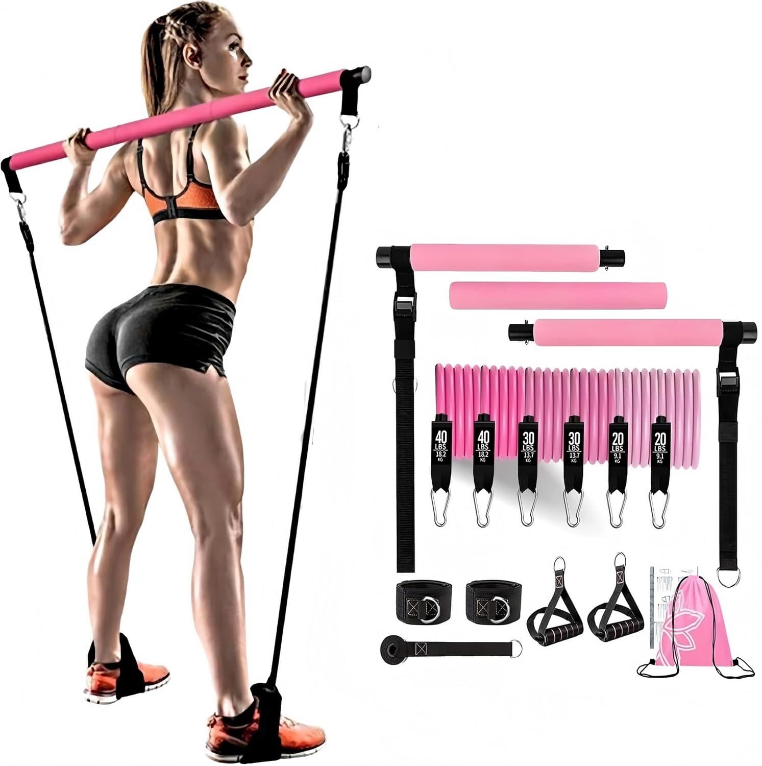 Six-Band Pilates Bar Kit for Total-Body Strength Training - image 5