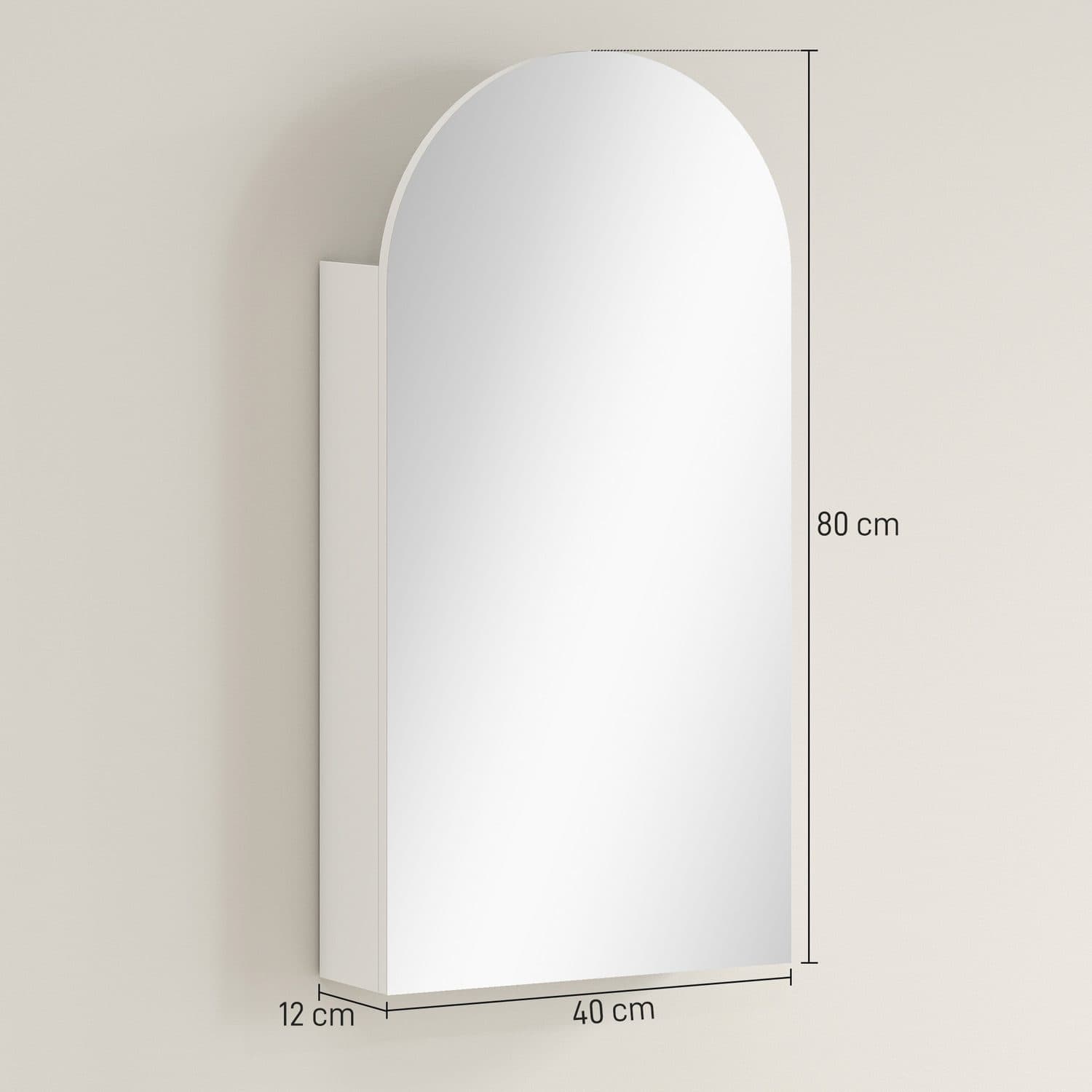 White Arched Mirror Cabinet - image 5