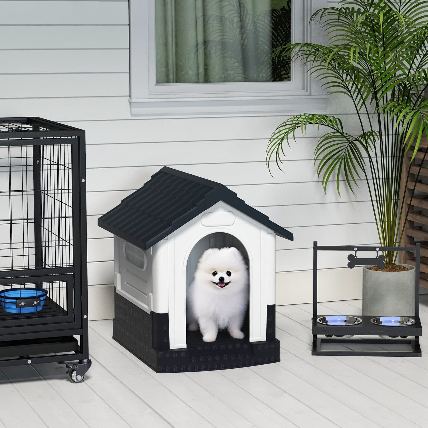 PawHut Plastic Dog Kennel for Garden & Patio Use - image 1