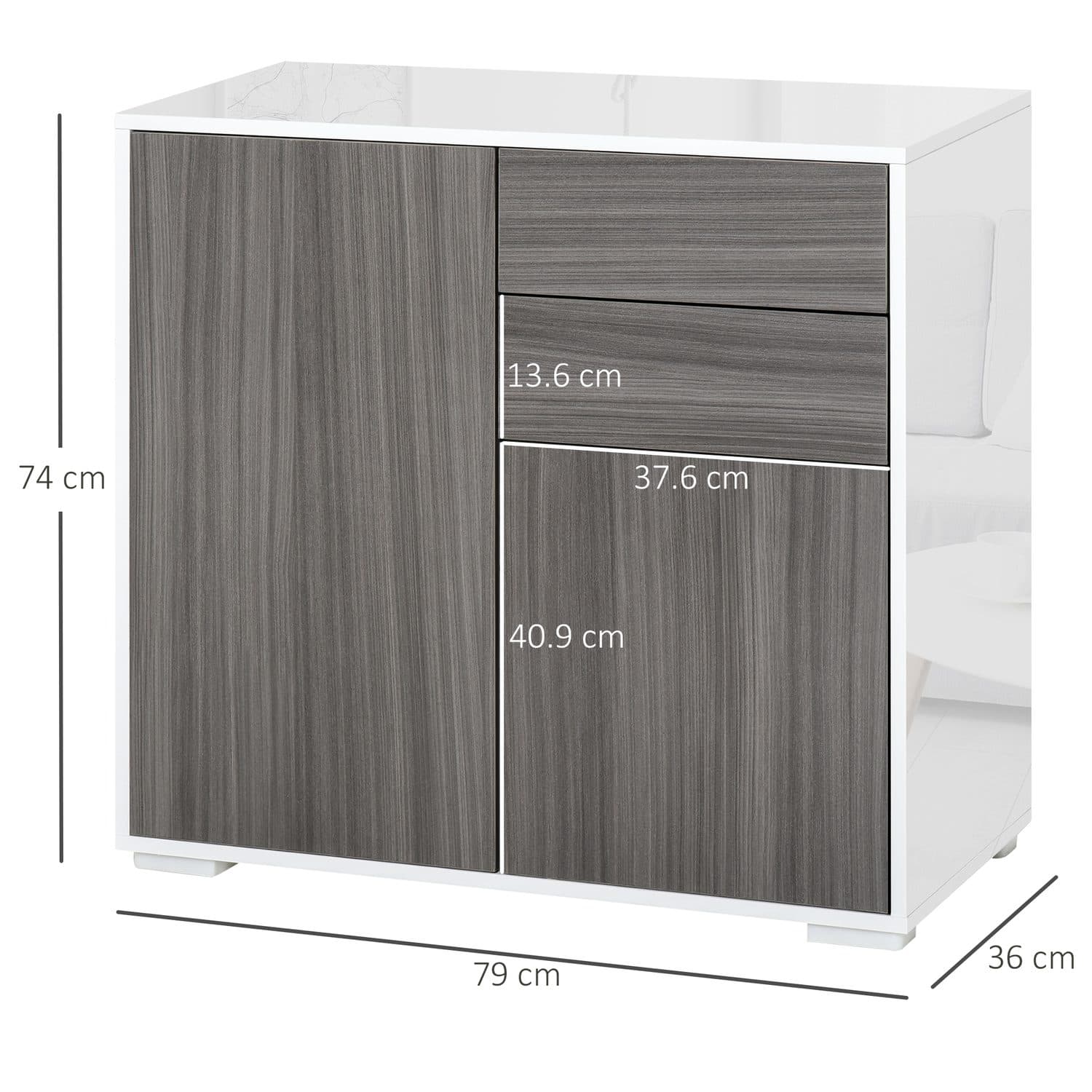 Sleek Grey Sideboard - image 4