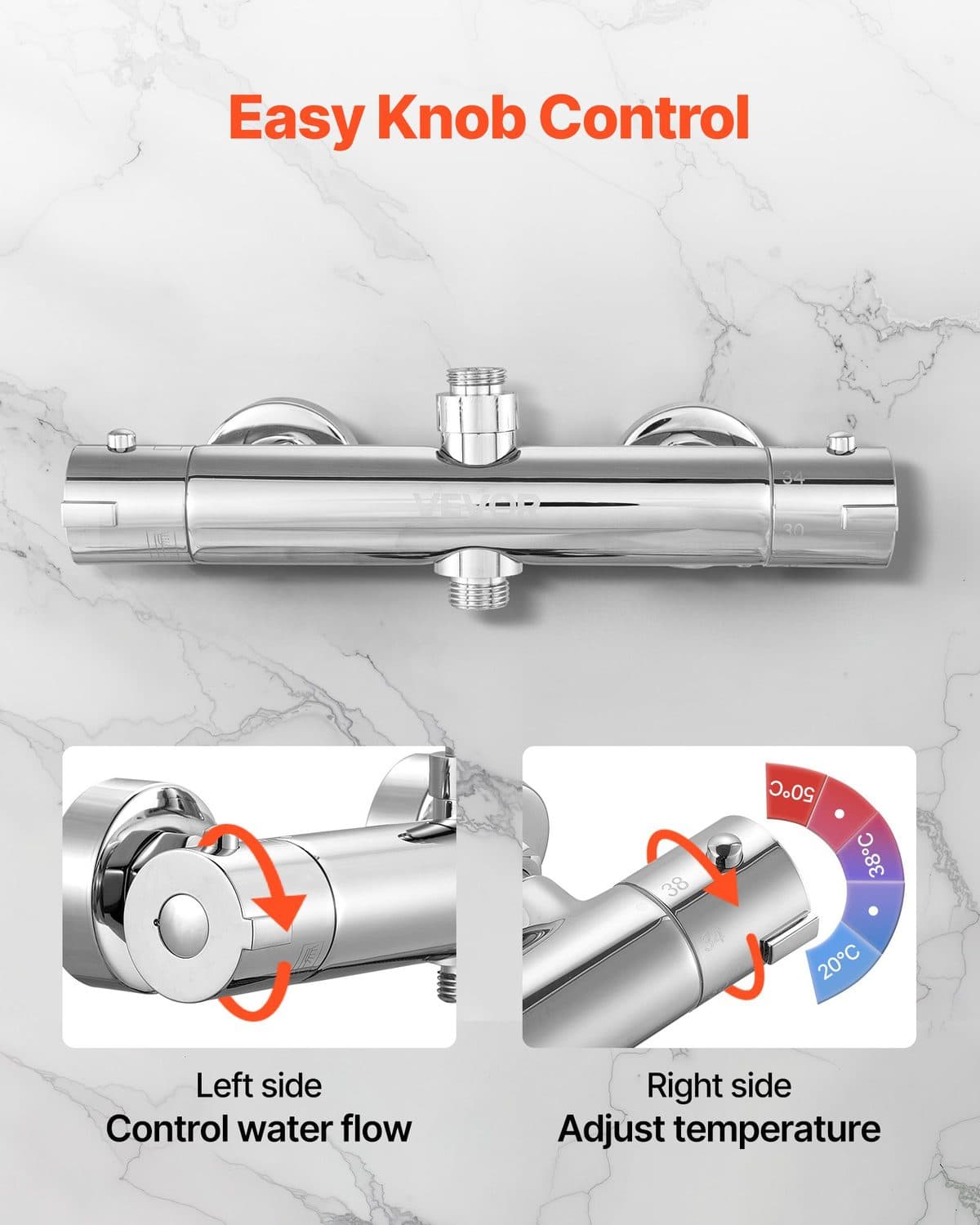 Chrome Thermostatic Shower Valve for Consistent Water Control - image 2