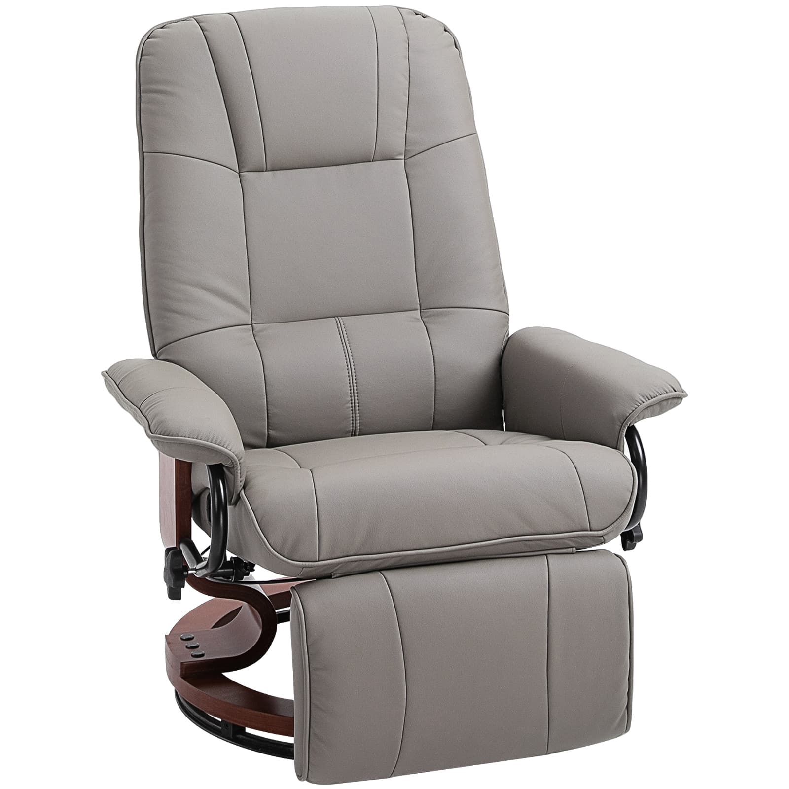 Grey Reclining Swivel Chair