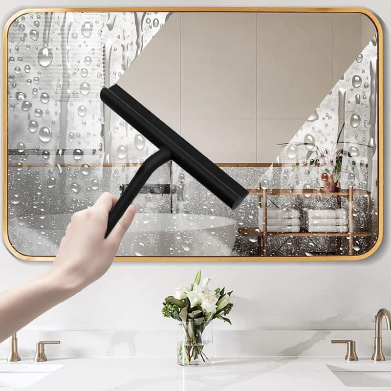 Silicone Shower Squeegee for Glass, Tile & Mirrored Surfaces - image 1