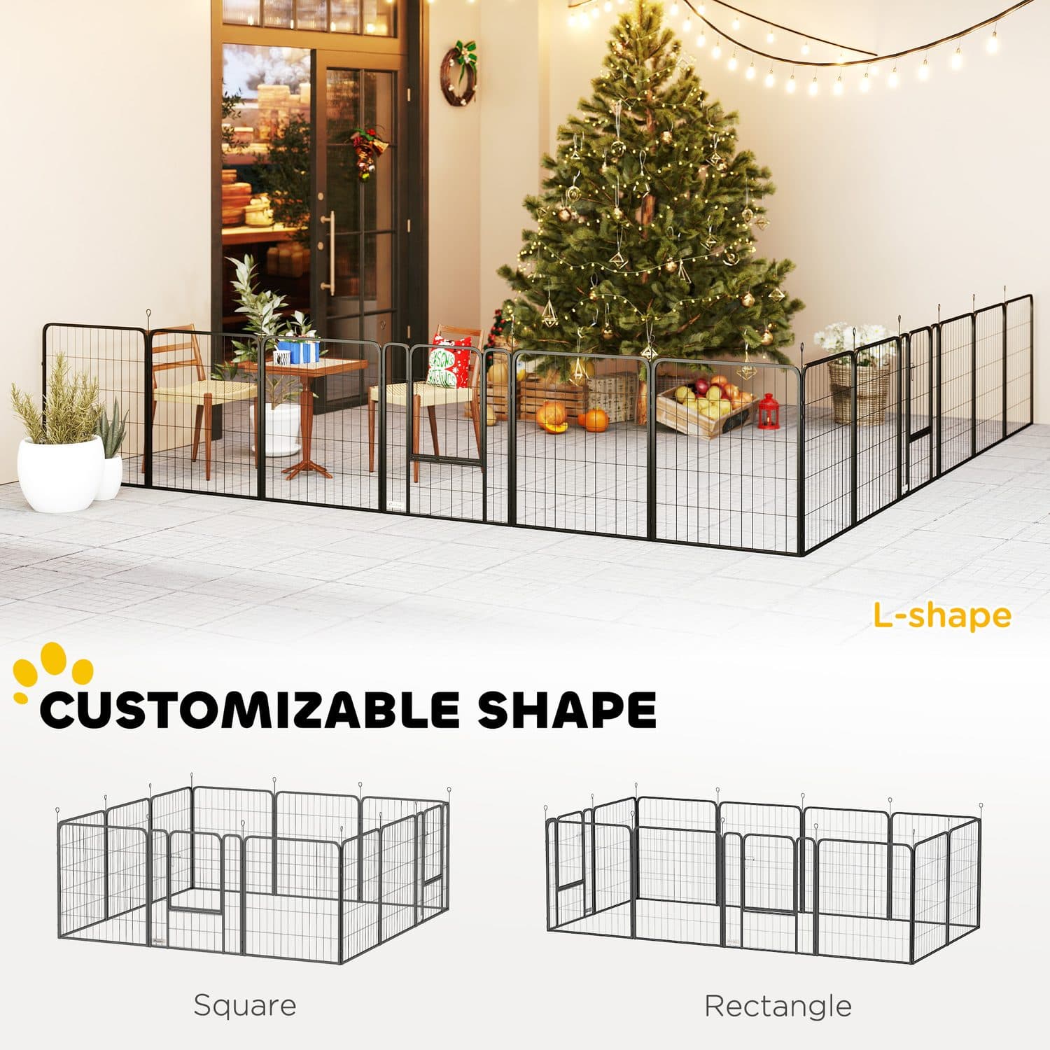 12-Panel Dog Playpen with Doors - 100cm Tall - image 4