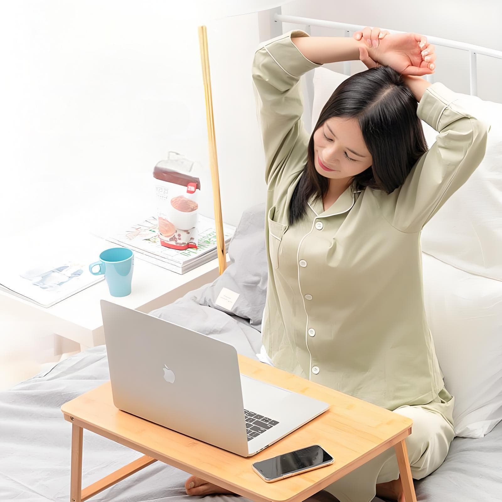 Folding Bamboo Bed Desk for Laptops, Books and Breakfast Trays - image 10