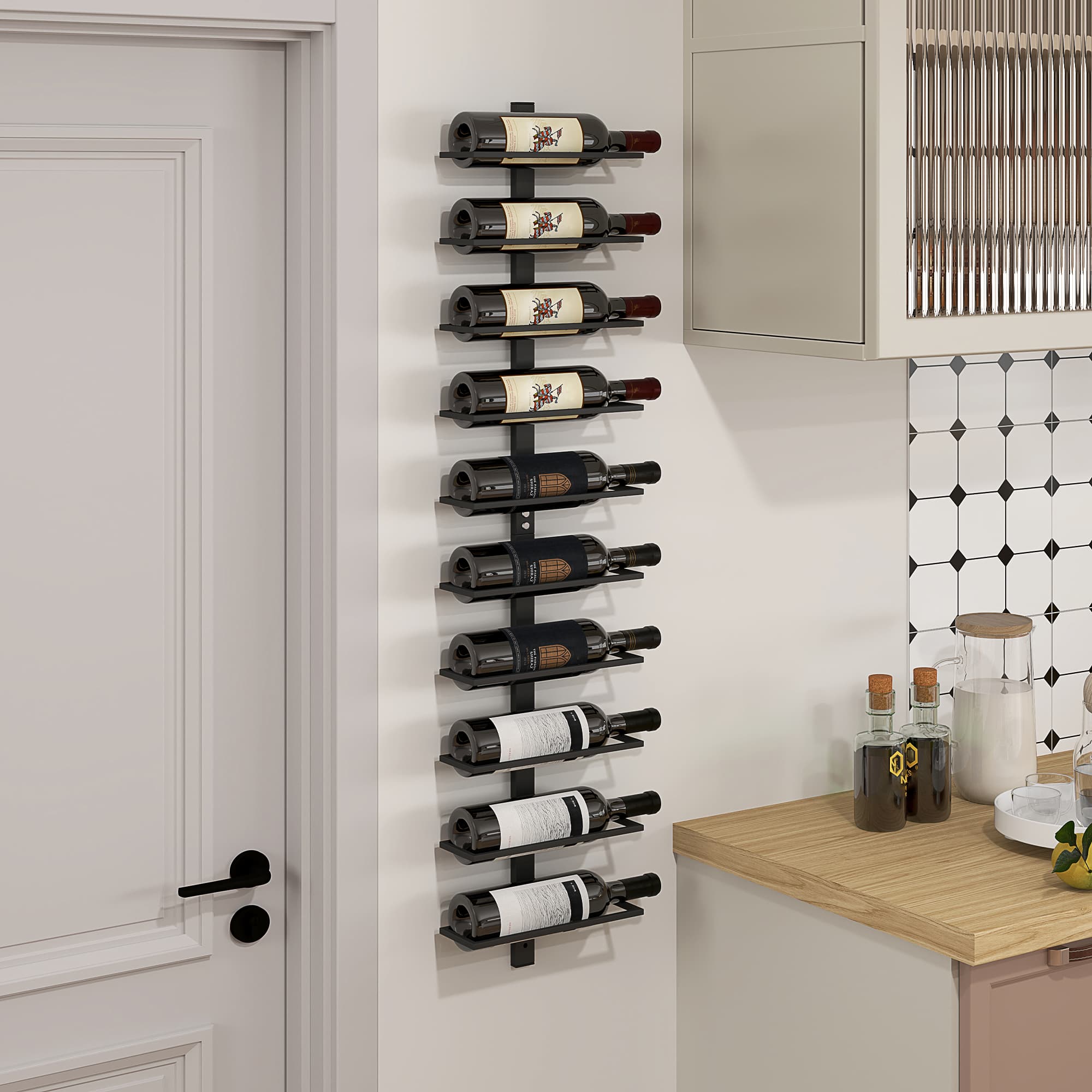 Display 10 bottles neatly with a slim wall wine rack - image 5