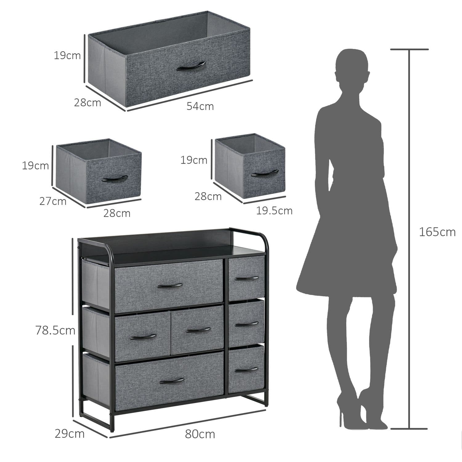 7-Drawer Grey Fabric Chest - image 4