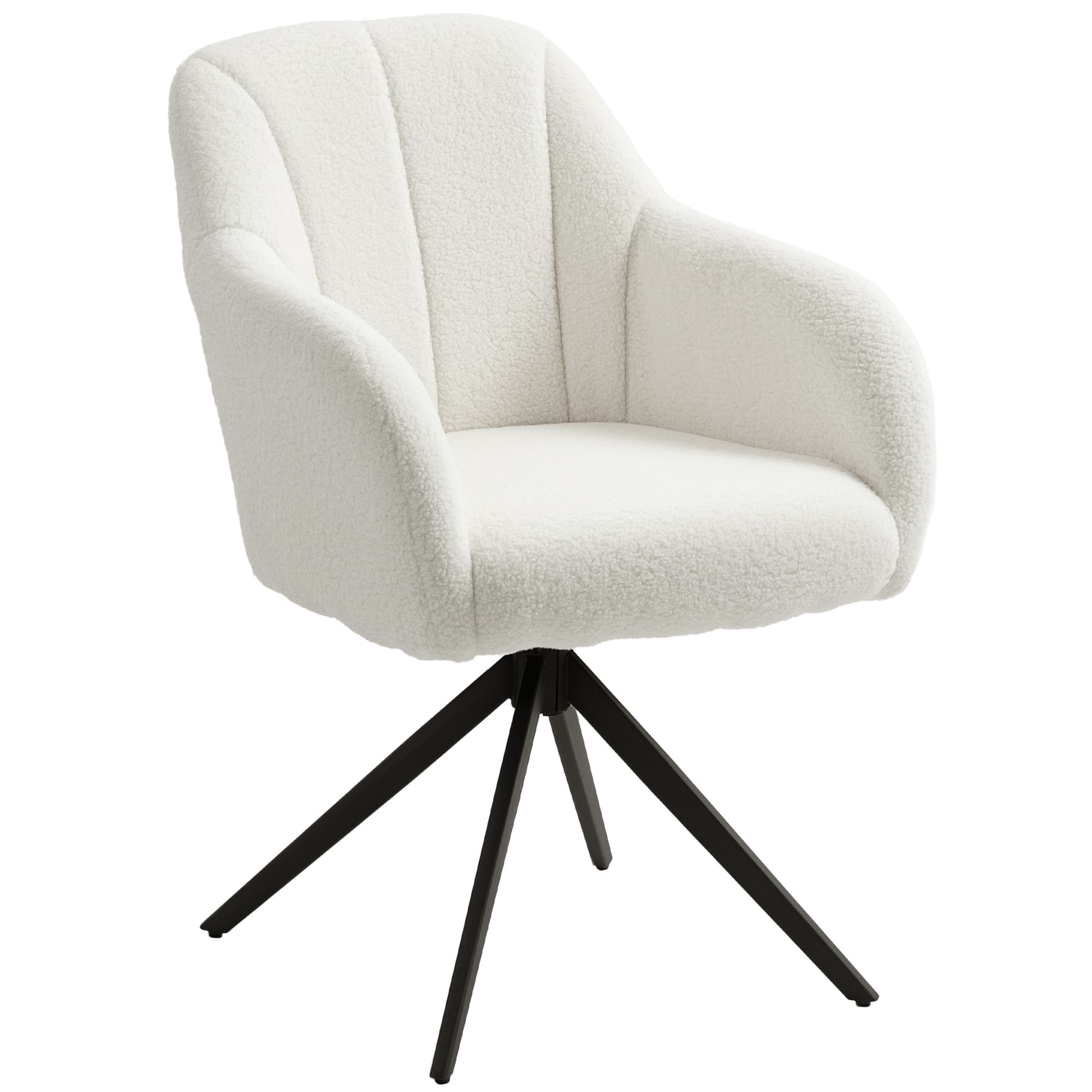 White Teddy Fleece Swivel Accent Chair for Effortless Style