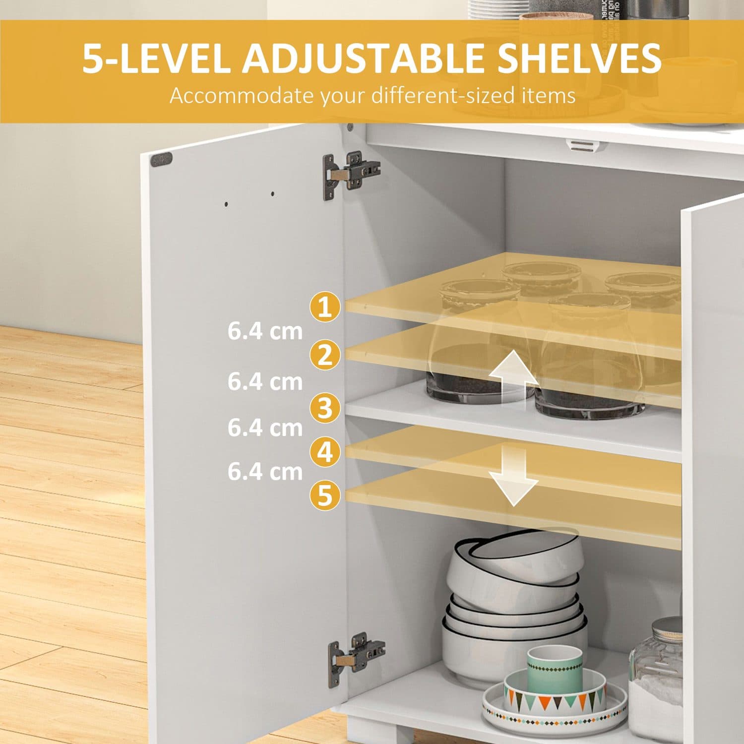 Modern High Gloss White Sideboard for Effortless Storage - image 2