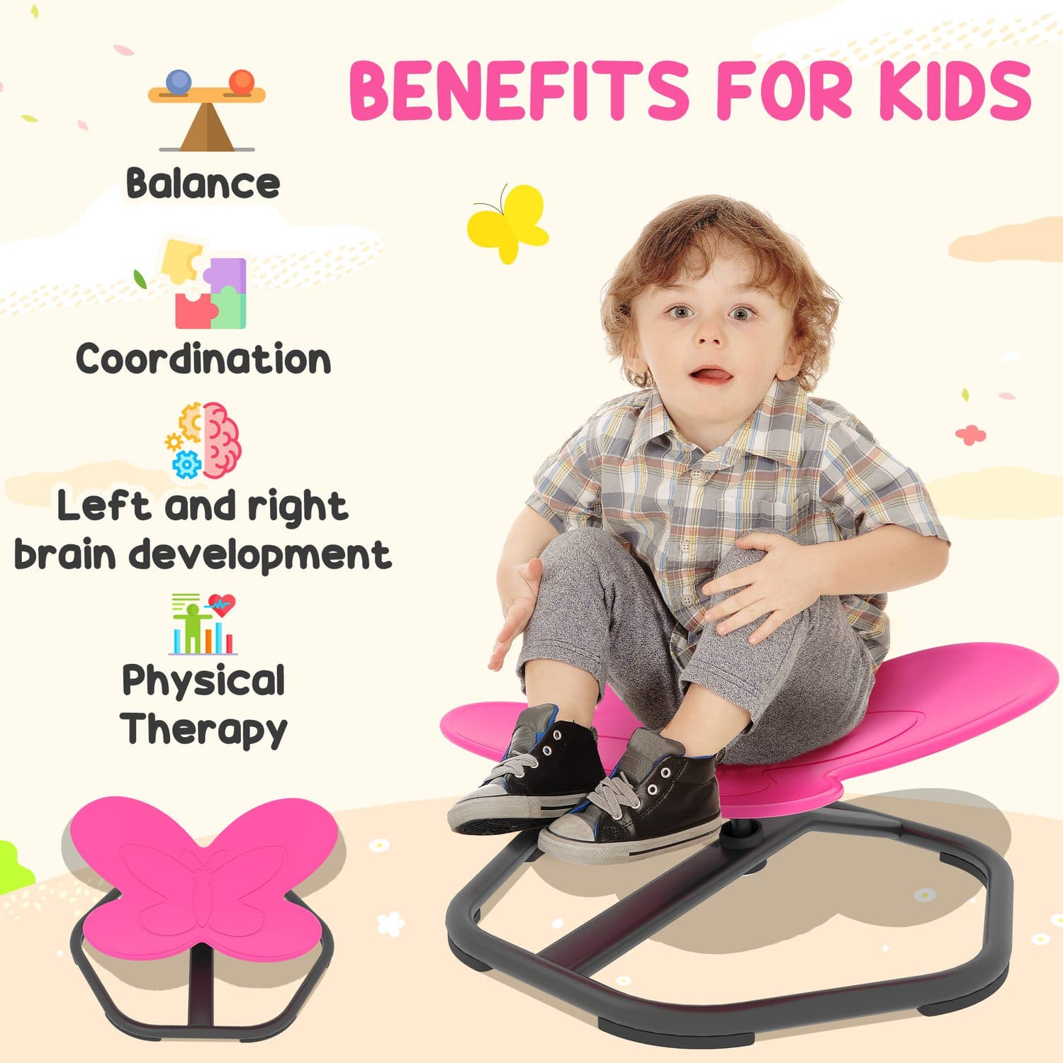 Pink Sensory Spinning Chair - image 2