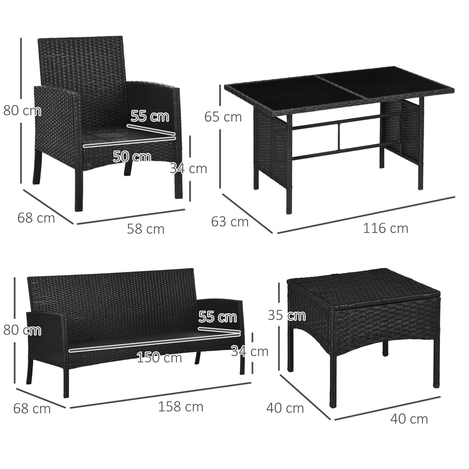 6-Piece Rattan Sofa Set - image 1