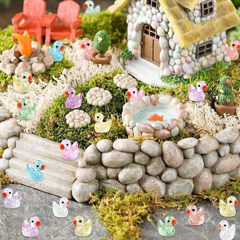 Tiny Glitter Ducks for Craft Displays and Decor - image 1