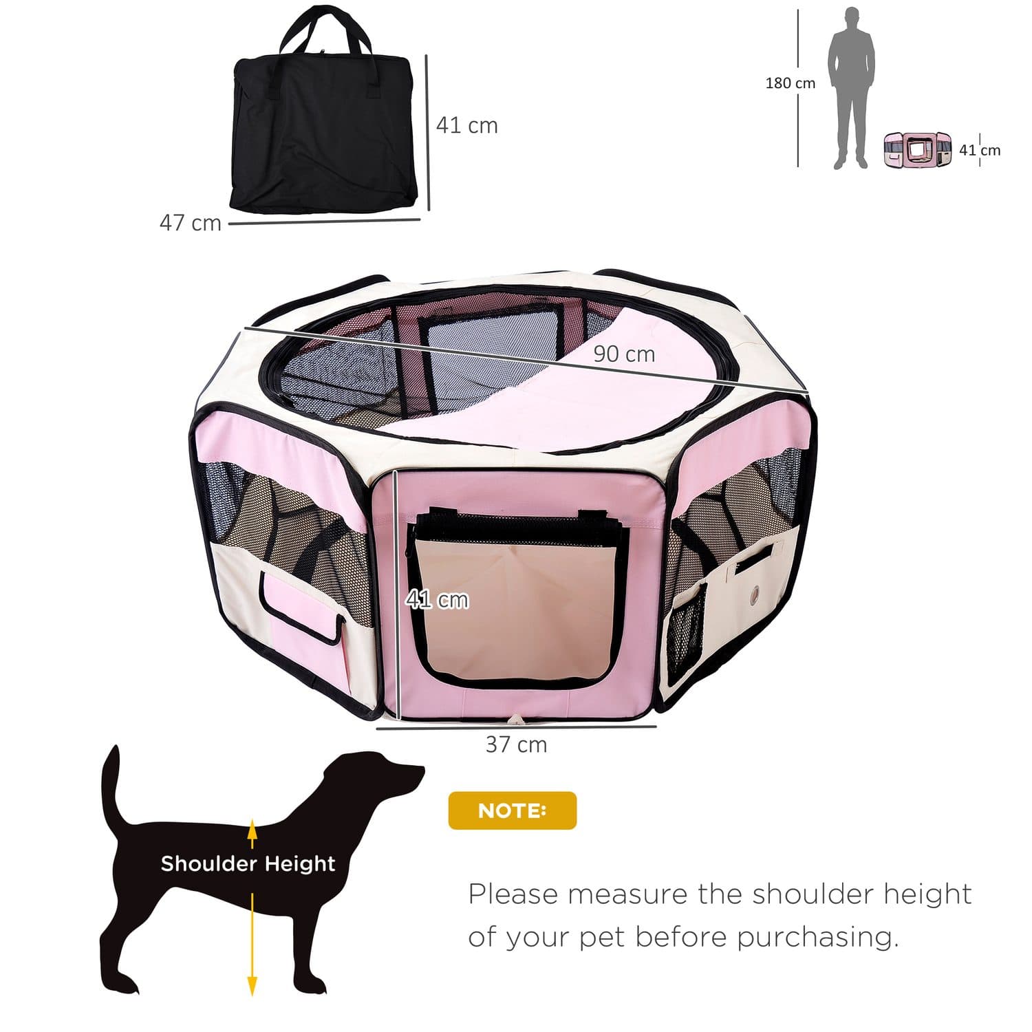 Portable Octagon Playpen with Carrying Bag - image 1