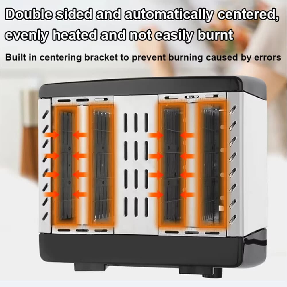 4-Slice Stainless Steel Toaster with Dual Independent Controls - image 7