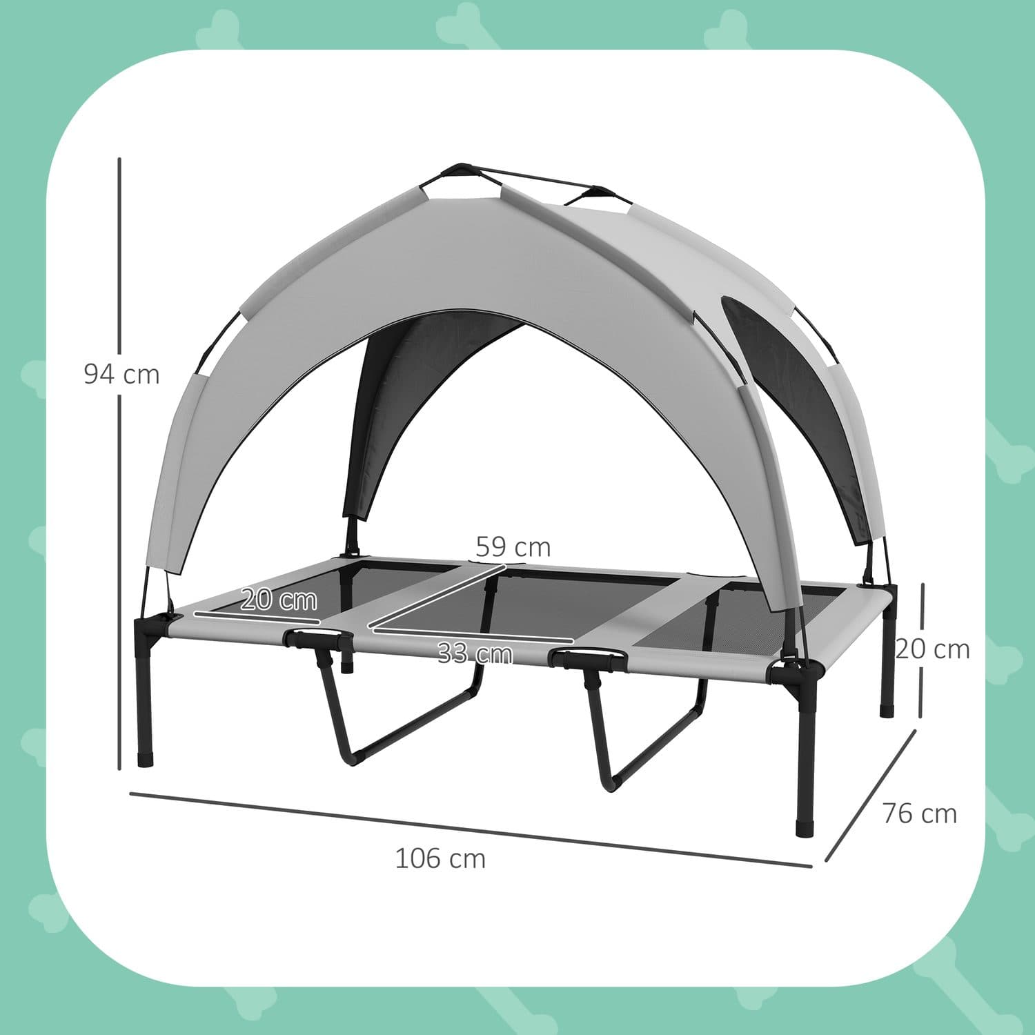 Elevated Dog Bed With Arch Canopy and Breathable Mesh for Large Dogs - image 2