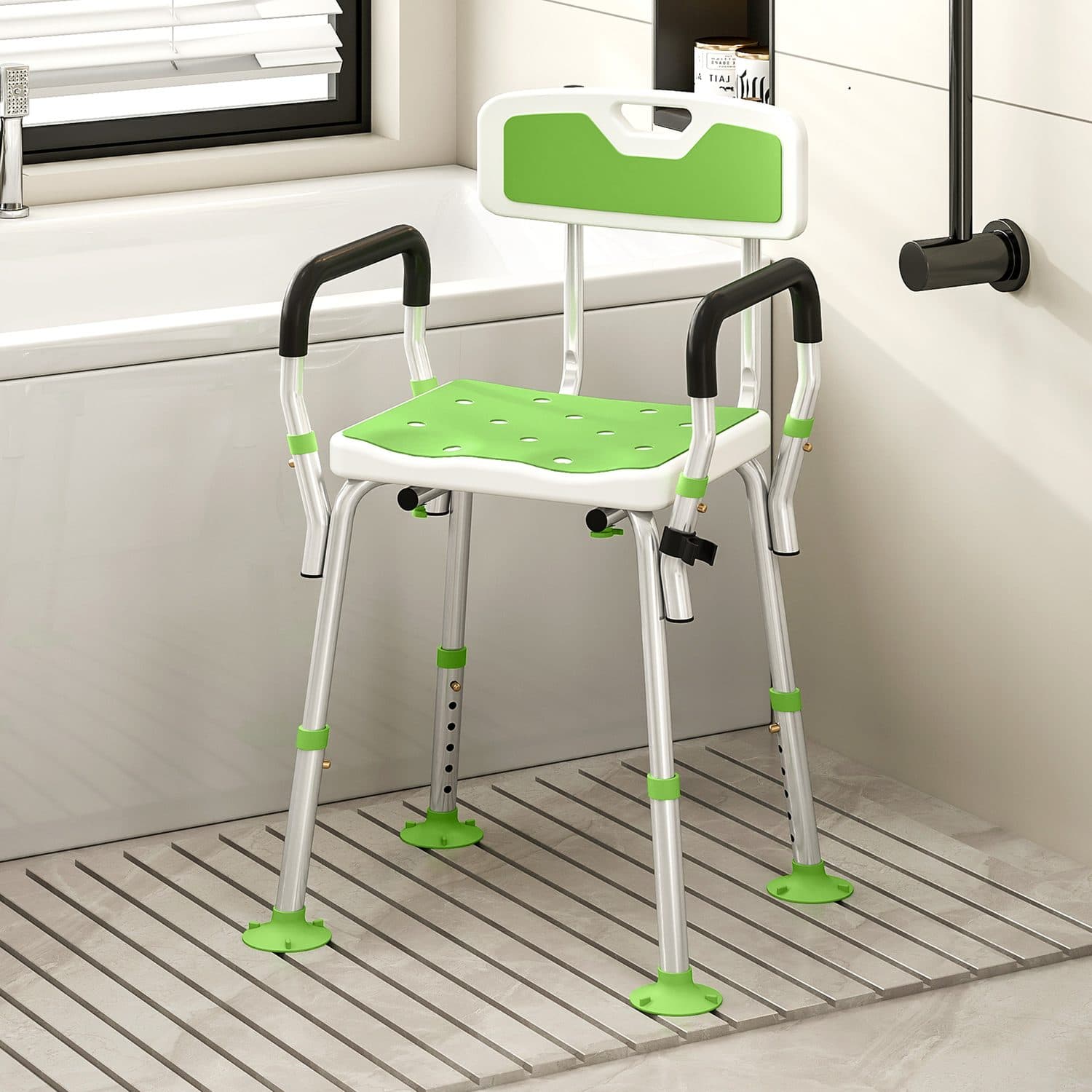Stable Shower Chair for the Elderly with Adjustable Height - image 4
