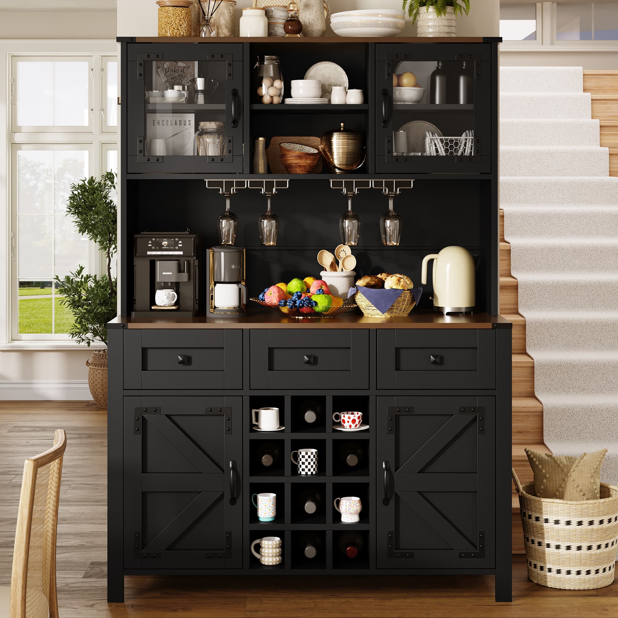 Modern Tall Storage Cabinet with Power & LED Lighting - image 3