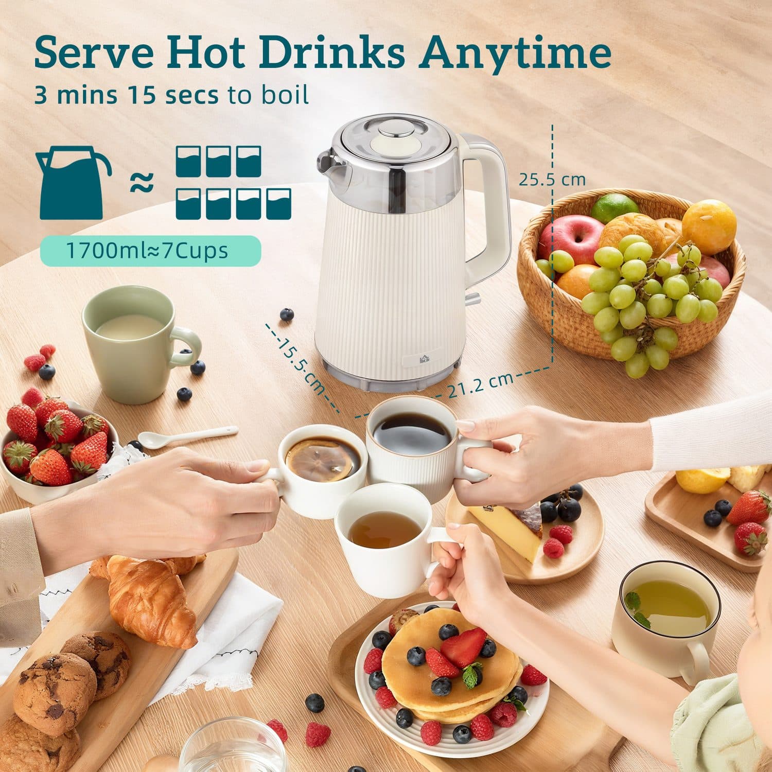 Cream Kettle & 4-Slice Toaster Set - image 4
