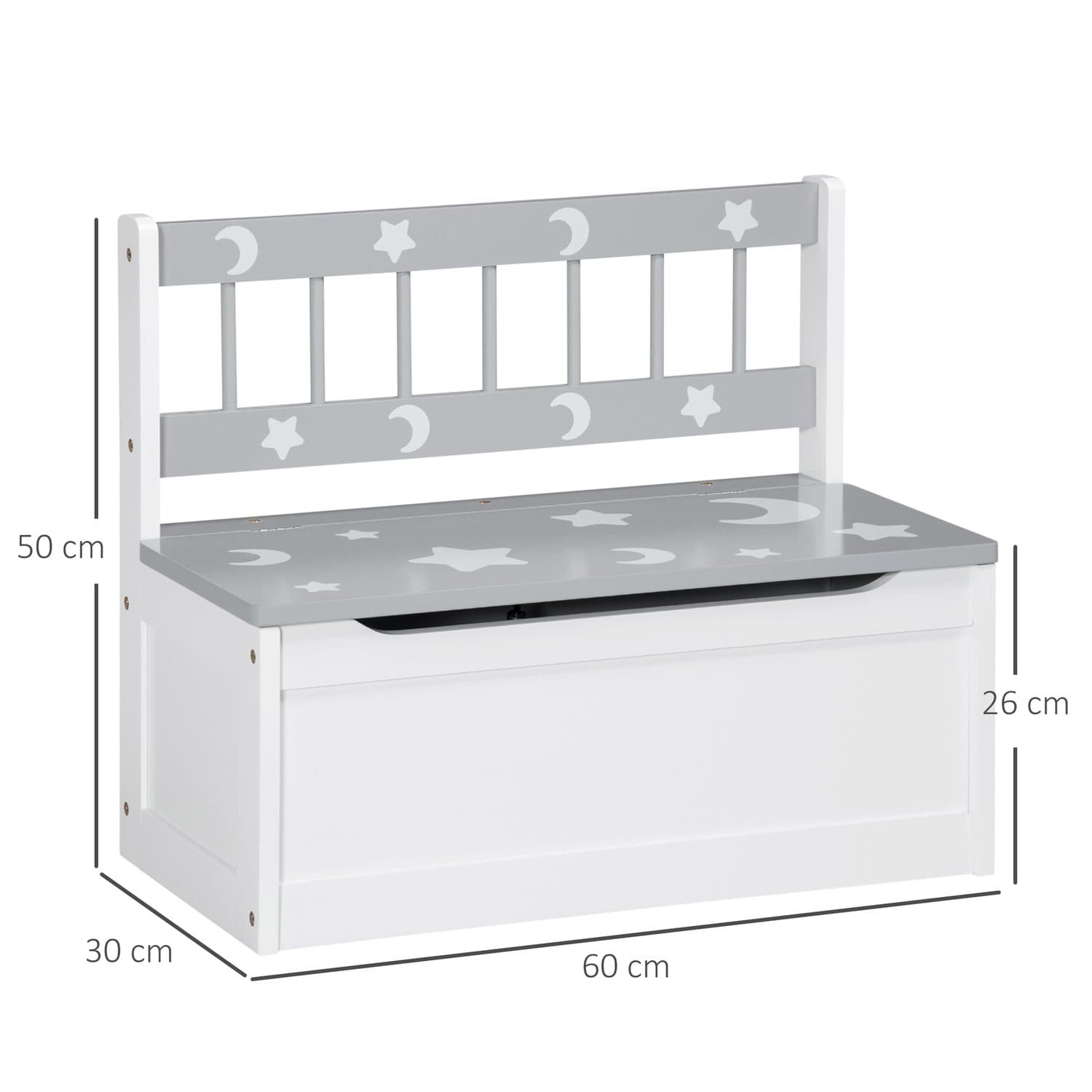 Kids storage bench with toy box and backrest - image 2