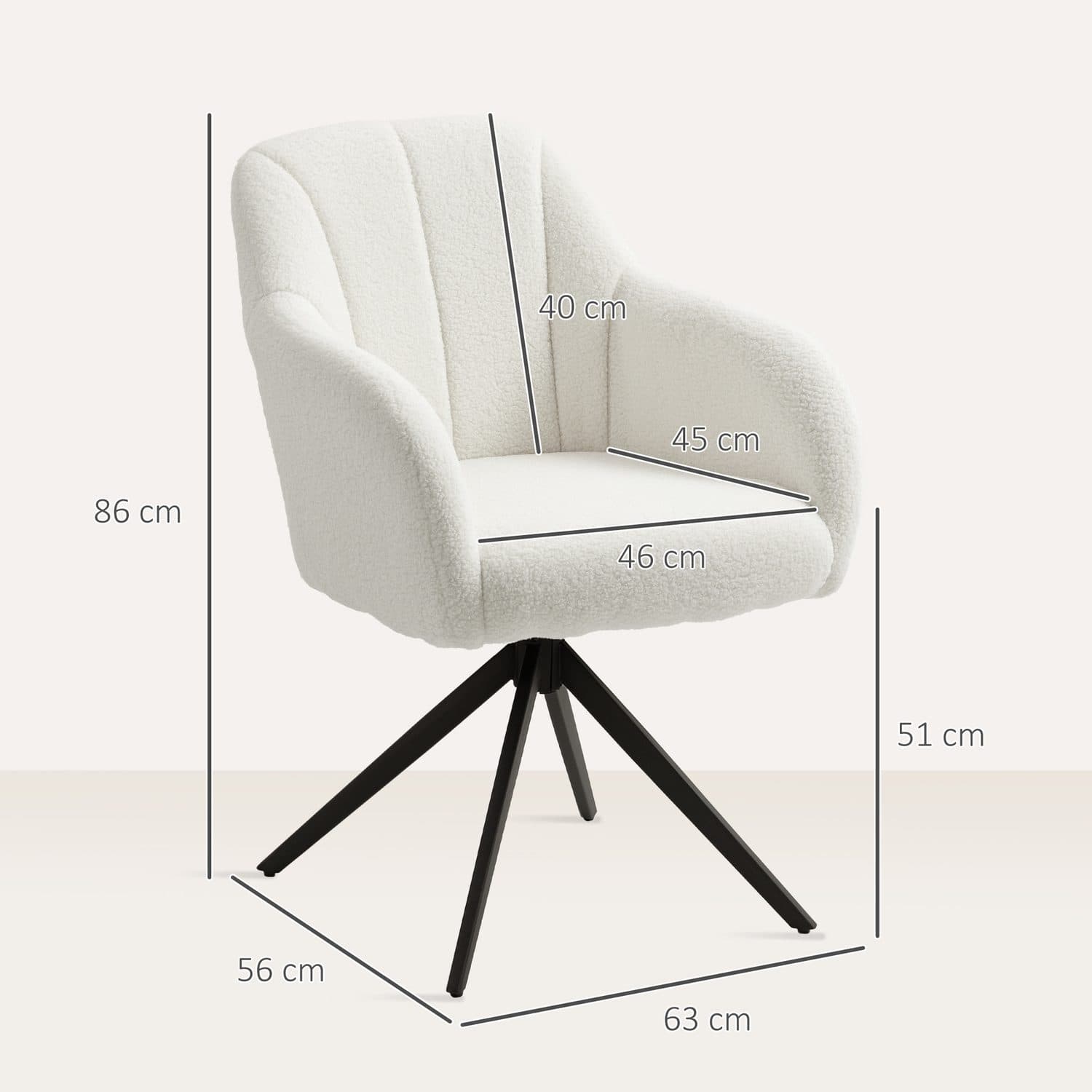 White Teddy Fleece Swivel Accent Chair for Effortless Style - image 3