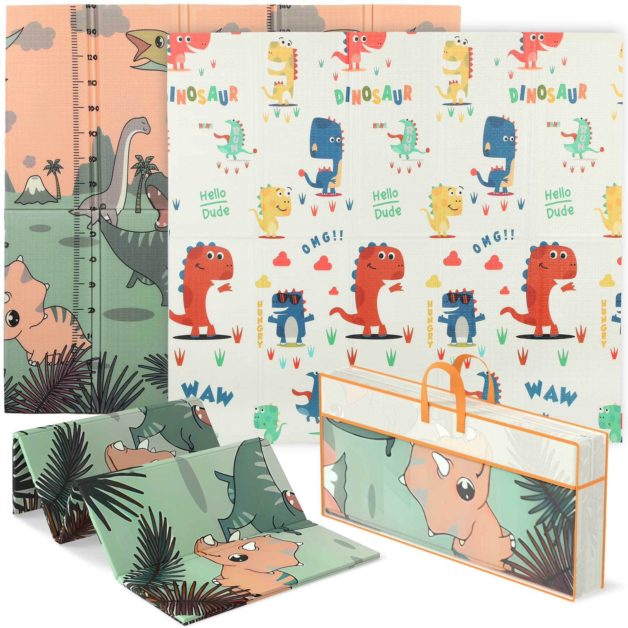 Dinosaur baby play mat for crawling and tummy time