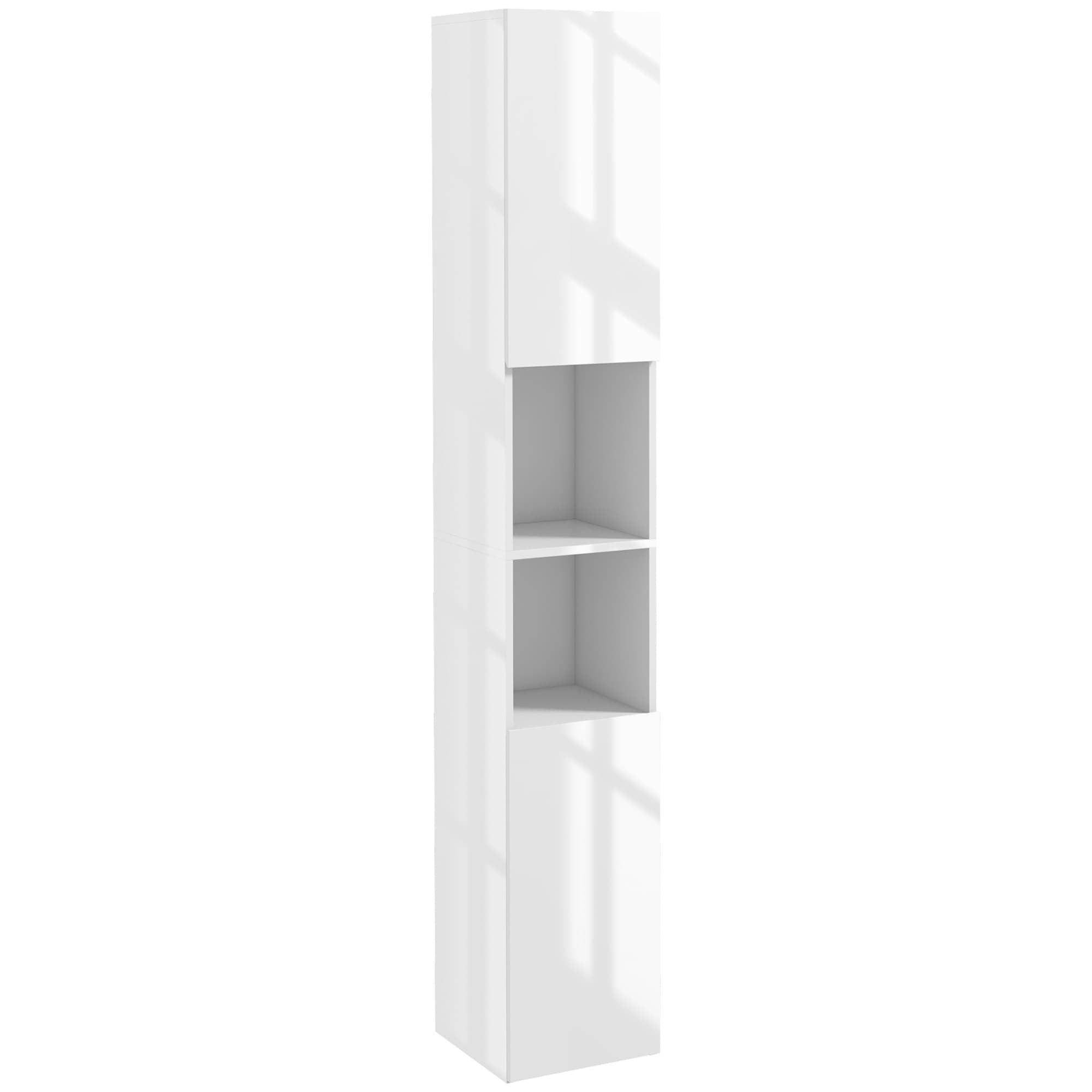 Tall High Gloss White Bathroom Cabinet for Smart Storage