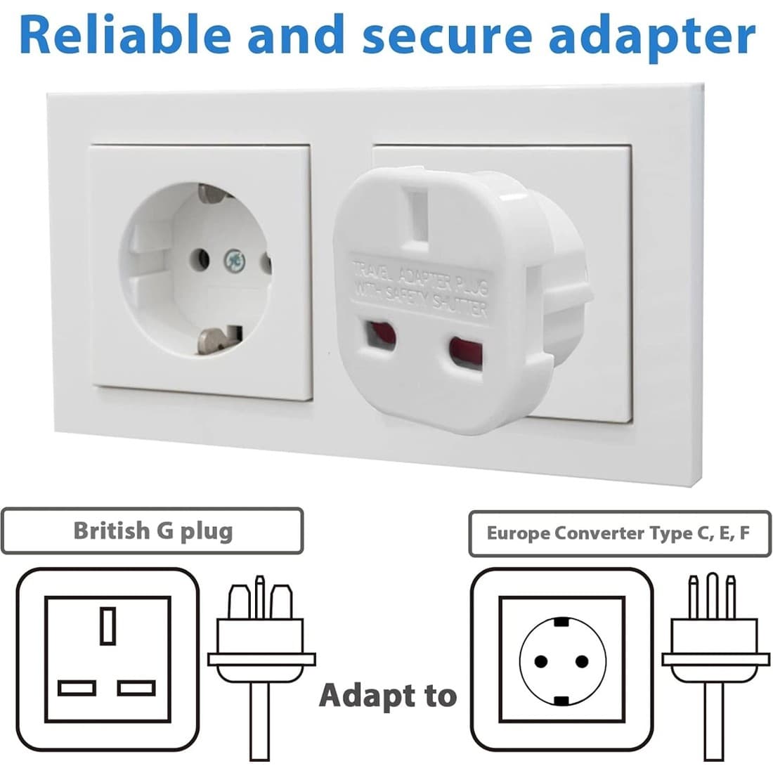 White UK to EU Travel Adaptors for Family Trips - image 6