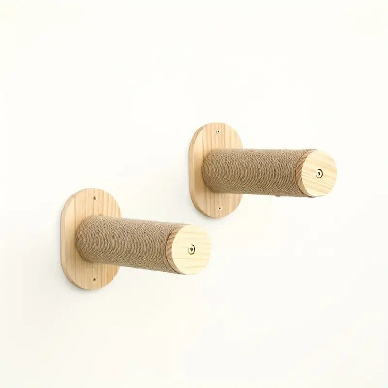 Wall-Mounted Cat Scratching Posts — Pine and Sisal, Pack of 2