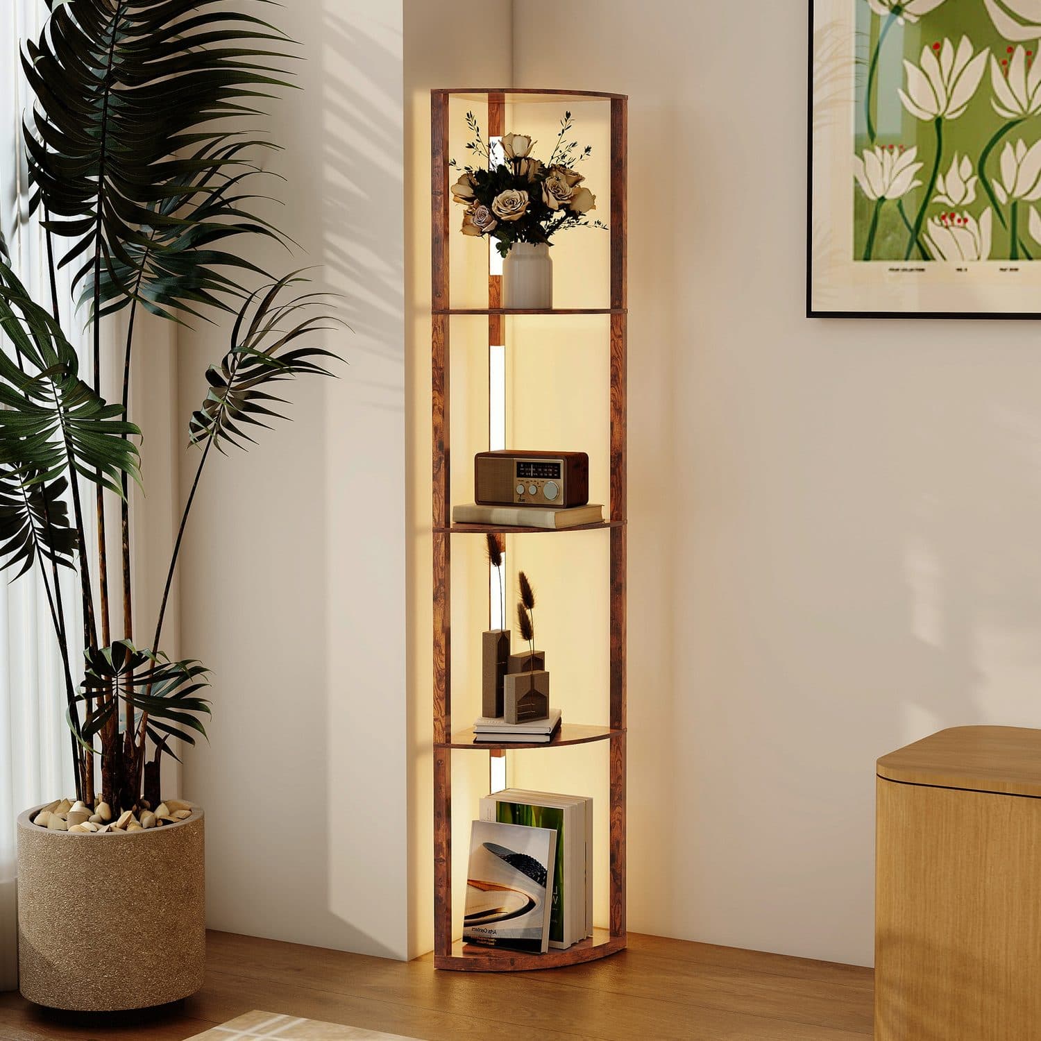 Rustic LED Corner Shelf Lamp - image 5