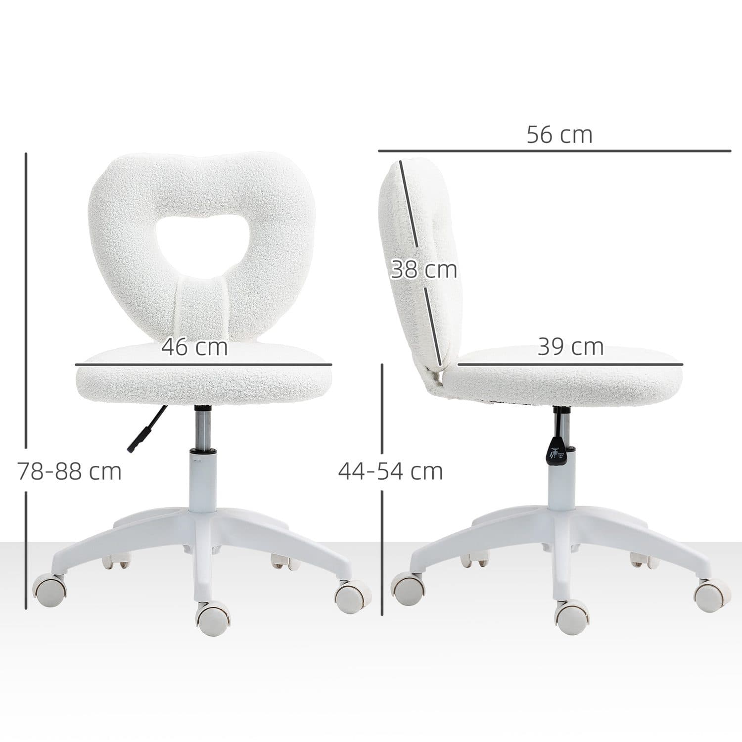 White Teddy Fleece Heart Chair - image 1
