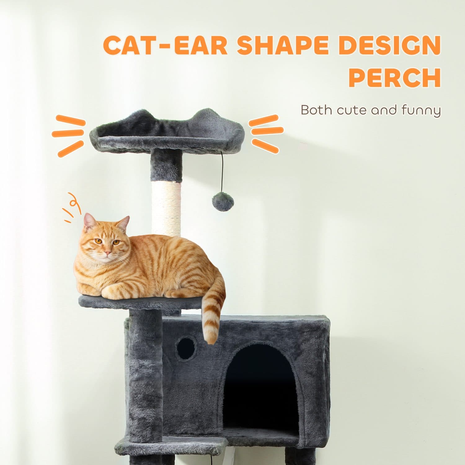 Large Cat Tree with Scratching Posts, Two Condos and Hammock - image 3