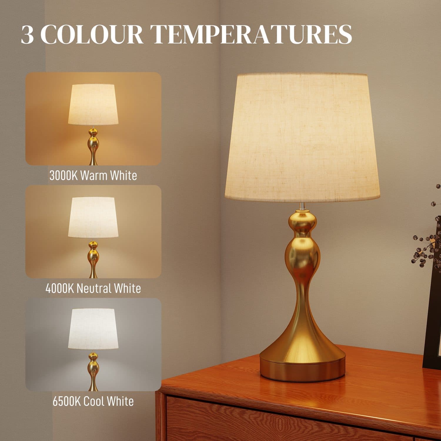 Gold USB Bedside Lamps - image 2