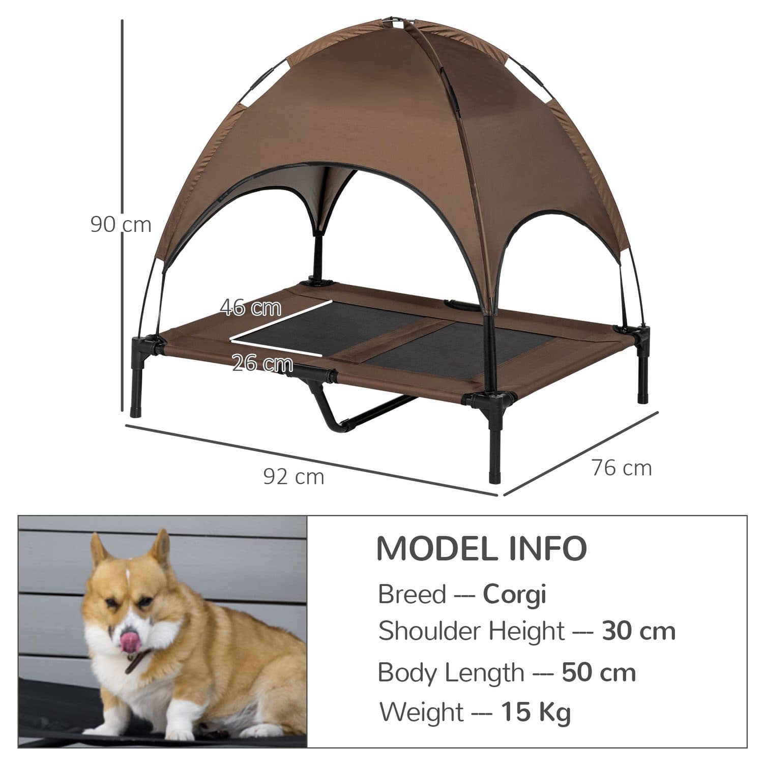 Large Elevated Dog Bed With Canopy and Breathable Mesh - image 2