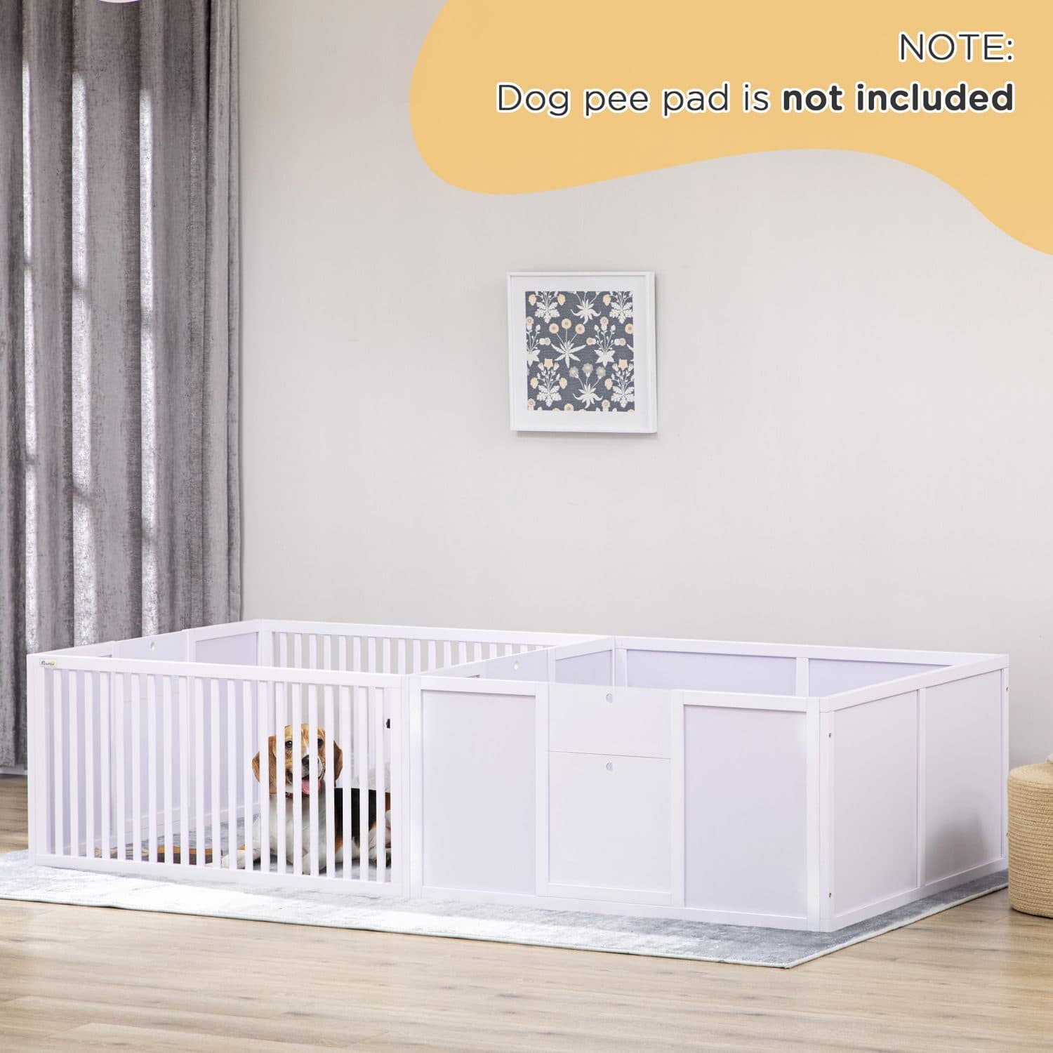 White Wooden Puppy Whelping Box — Two Rooms and Three Access Doors - image 5