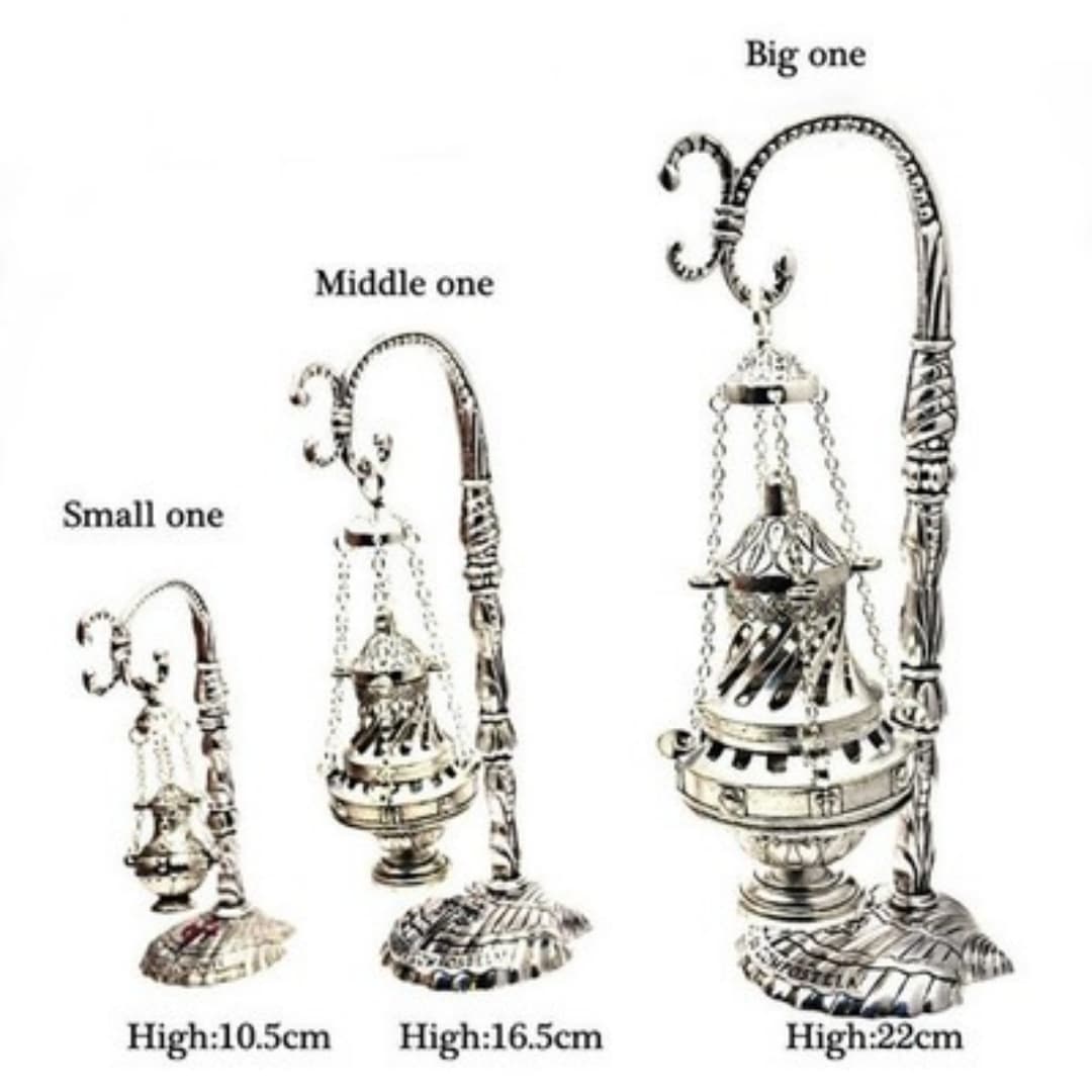 Ornate Silver Hanging Censer for Incense Rituals - image 2