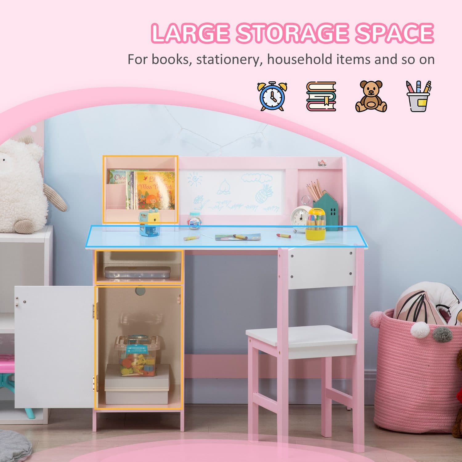 Pink Kids Desk & Chair Set - image 2