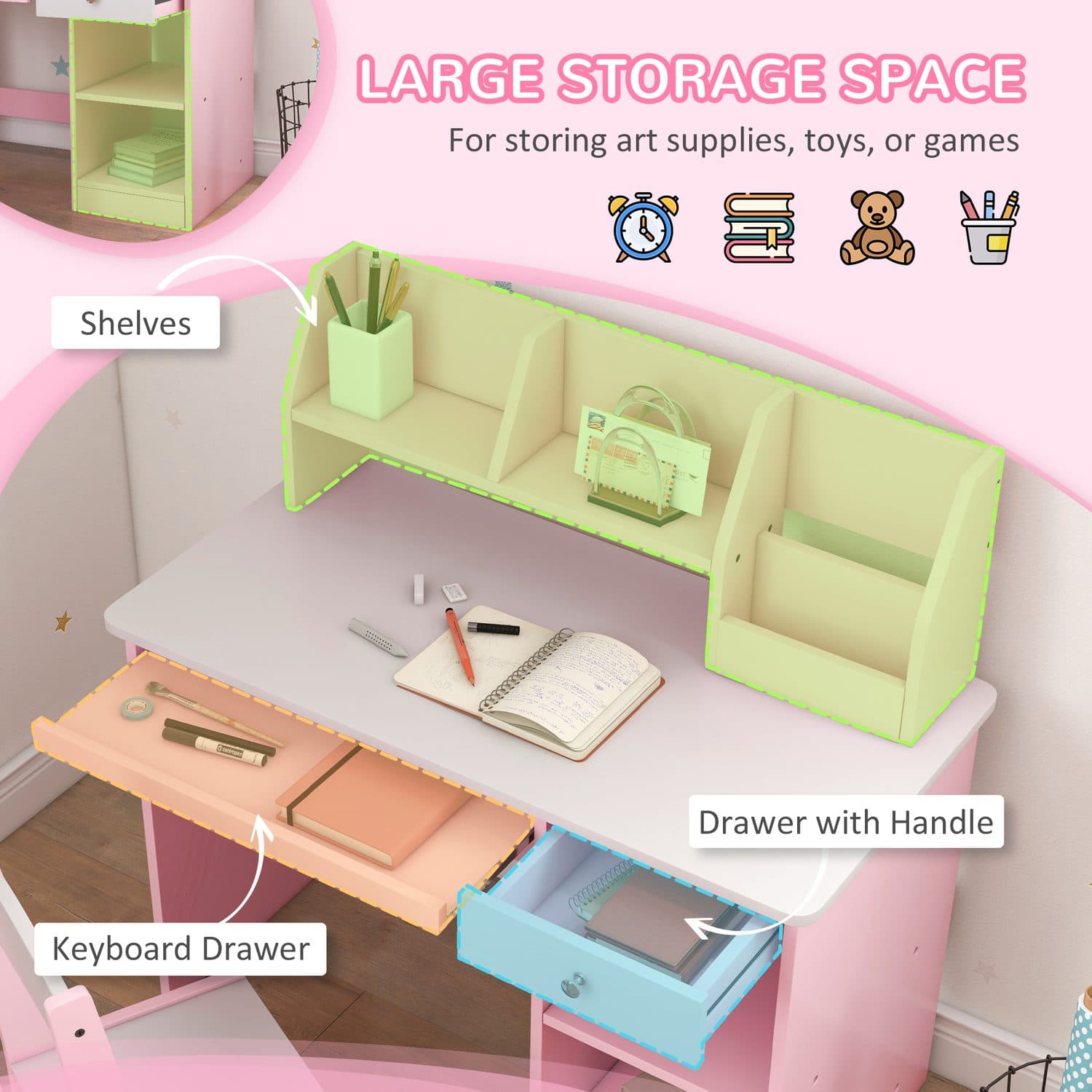 ZONEKIZ Pink Desk Set - image 2