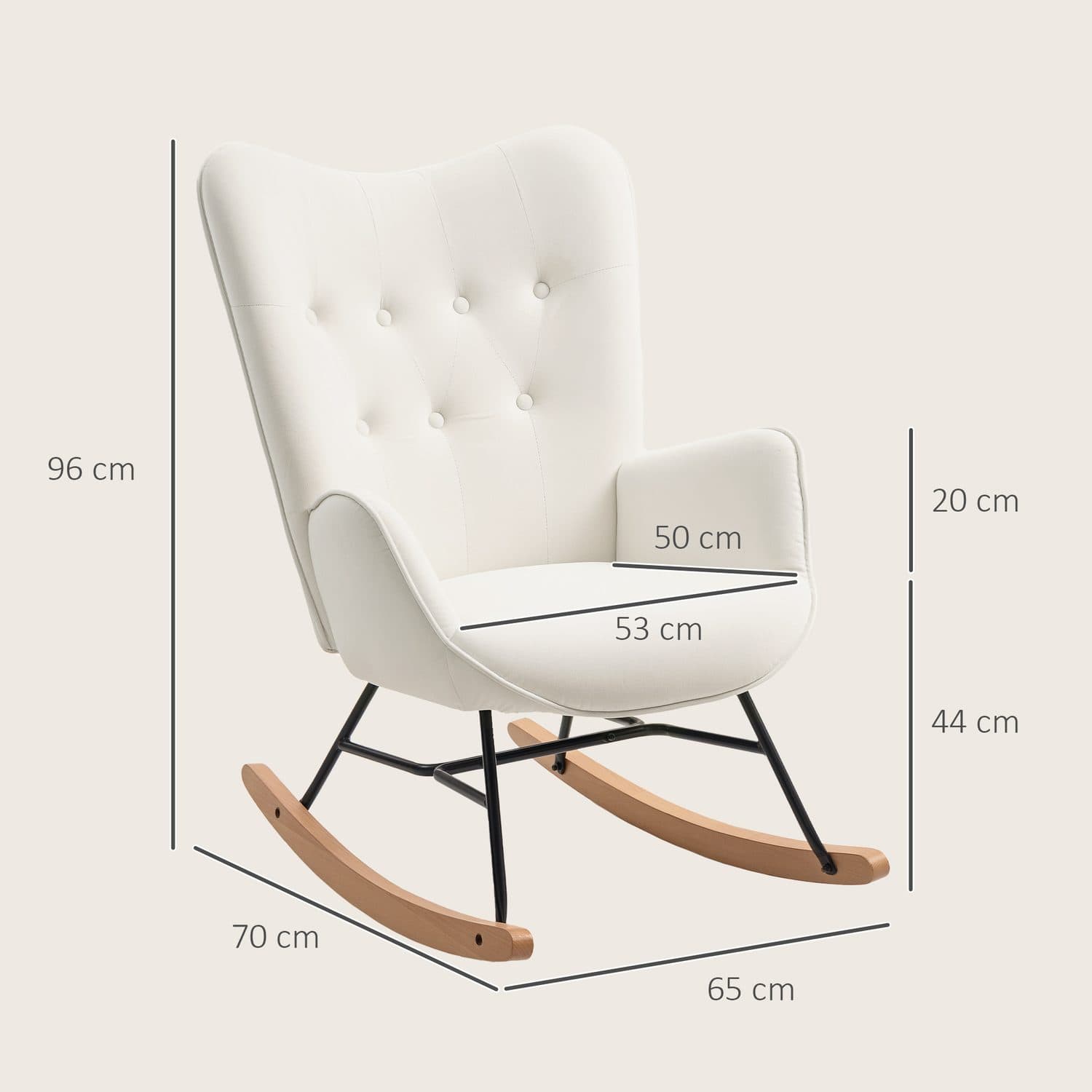 Cream Velvet Rocking Chair - image 4