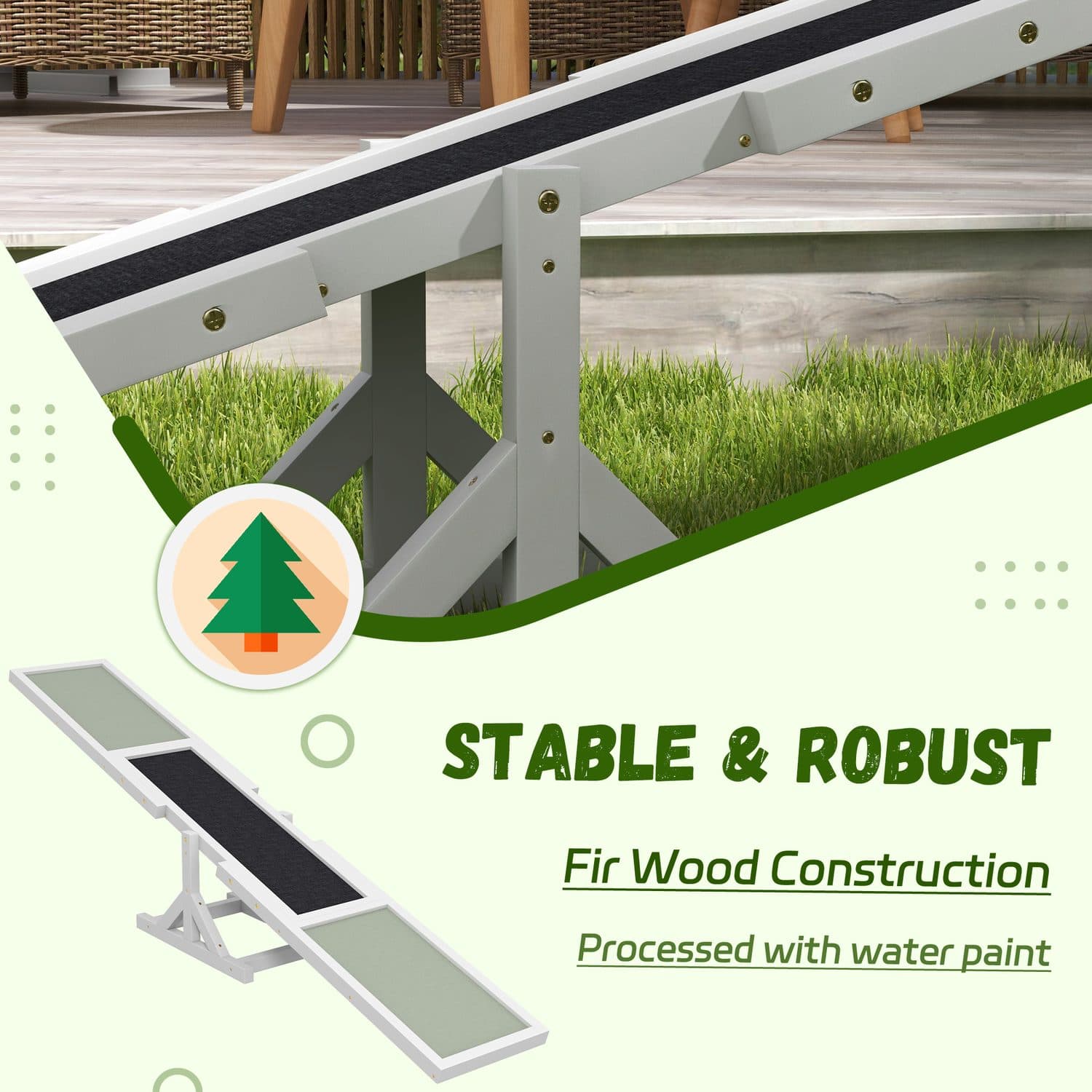 PawHut Wooden Pet Seesaw With Anti-Slip Surface for Dogs - image 1
