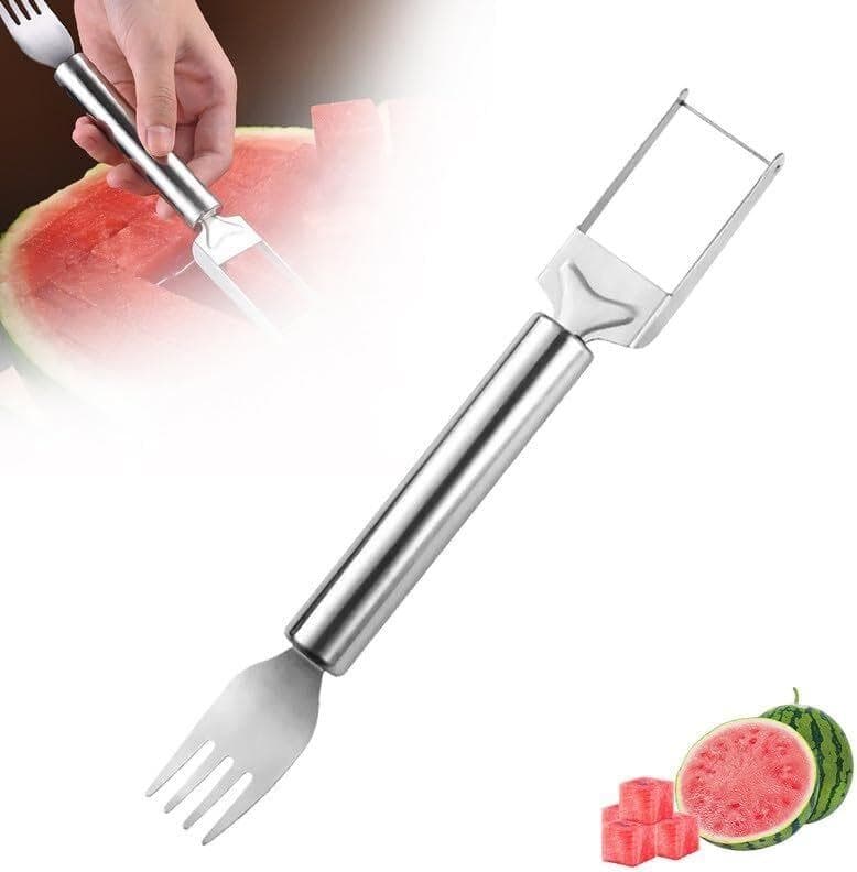 Stainless Steel Watermelon Slicer and Fork – 2-in-1 Fruit Tool - Default