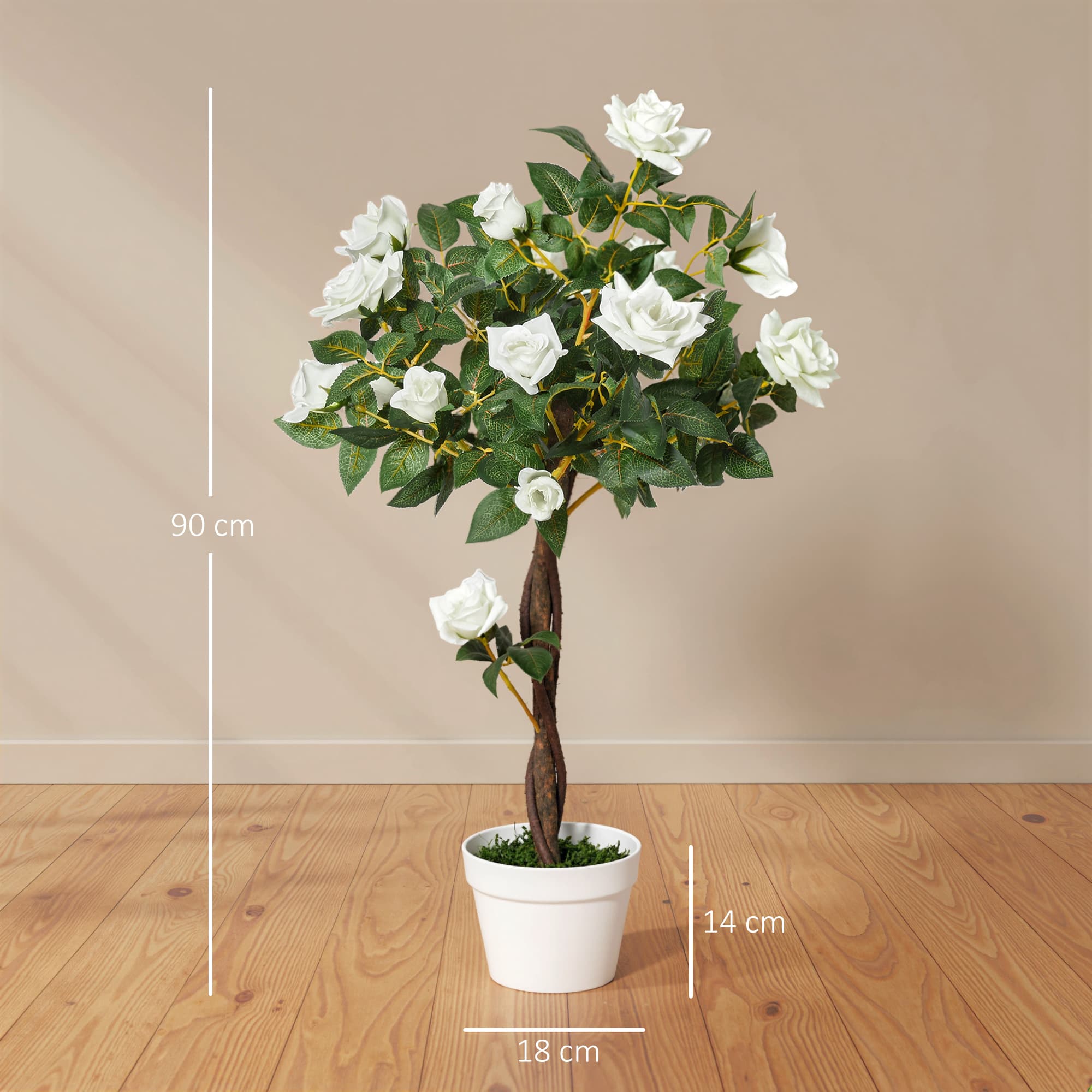 Faux White Rose Tree That Never Needs Watering - image 3