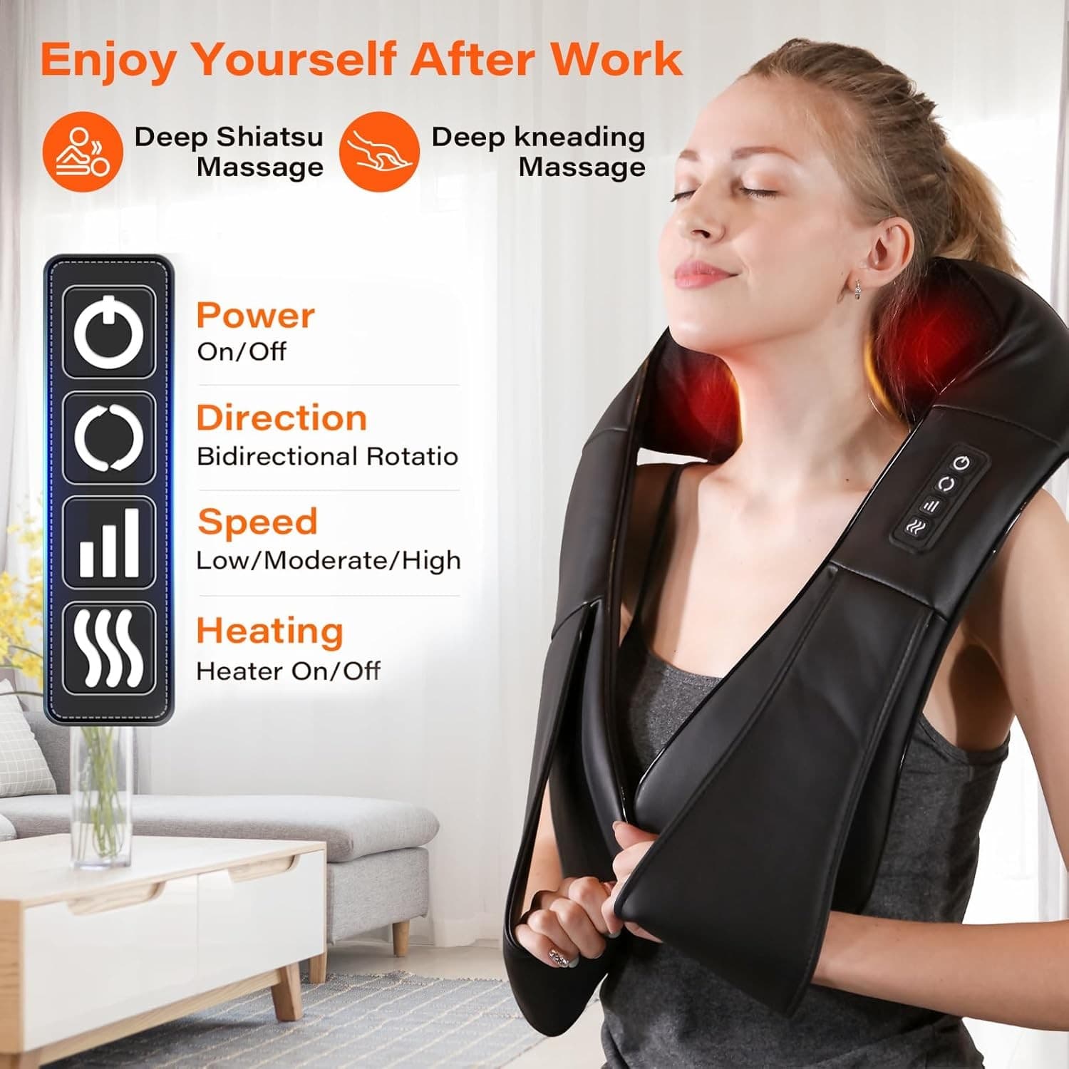 Shiatsu Neck & Shoulder Massager with Heat - image 2