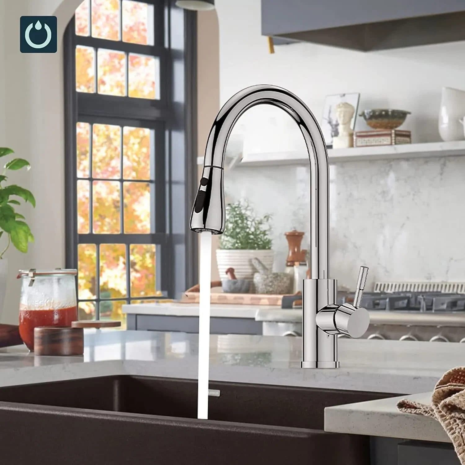 Modern Pull Out Kitchen Tap with 360 Degree Spout - image 10